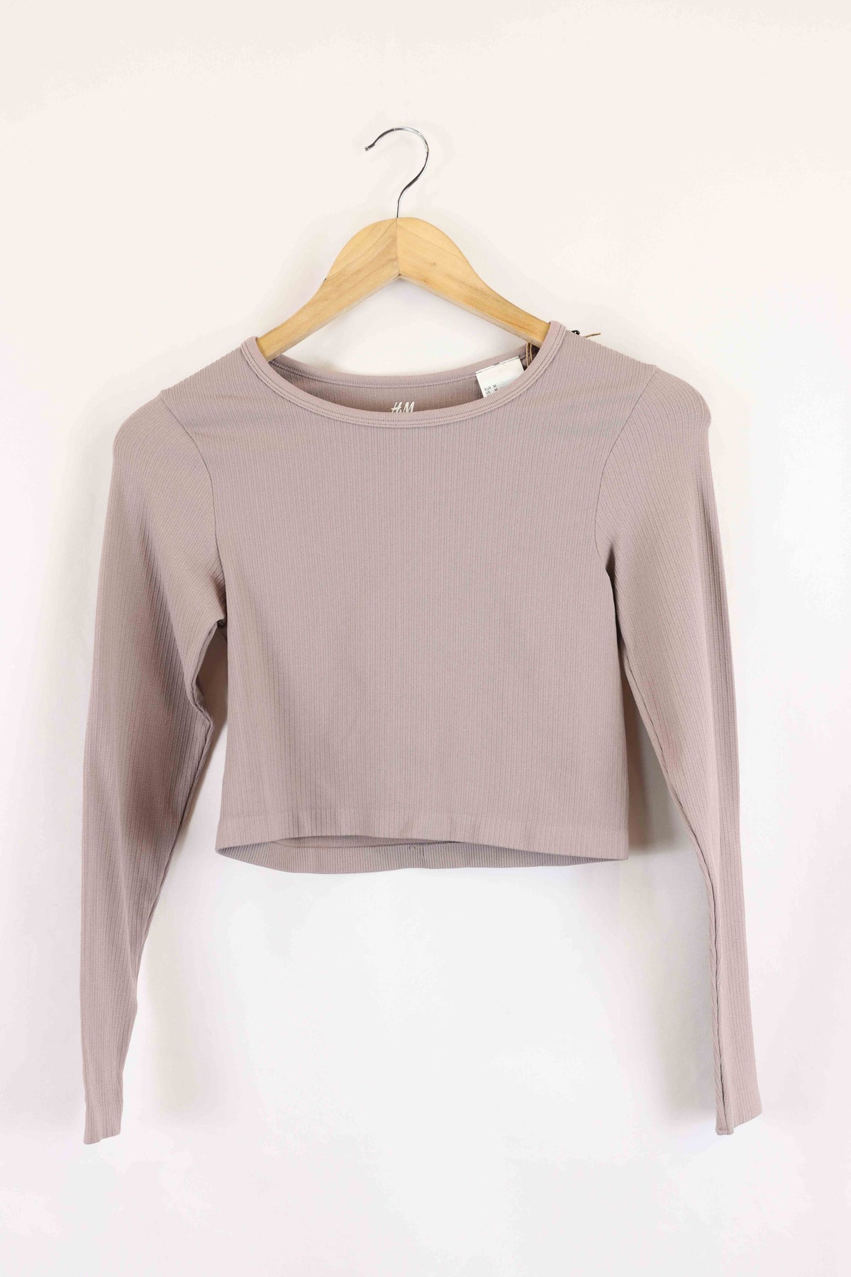 H&amp;M Purple Long Sleeve Cropped Top M