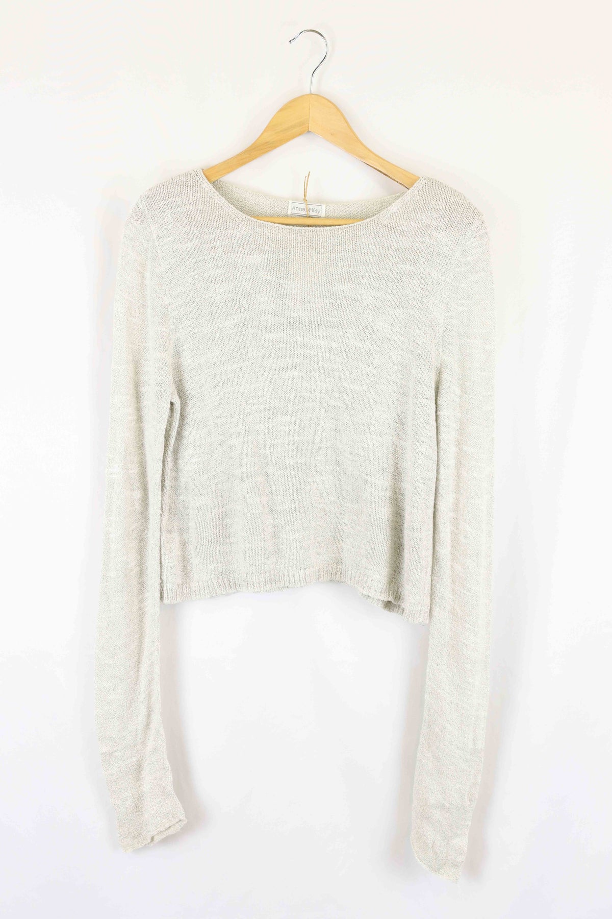 Anne Mckay Grey Knit Long Sleeve S