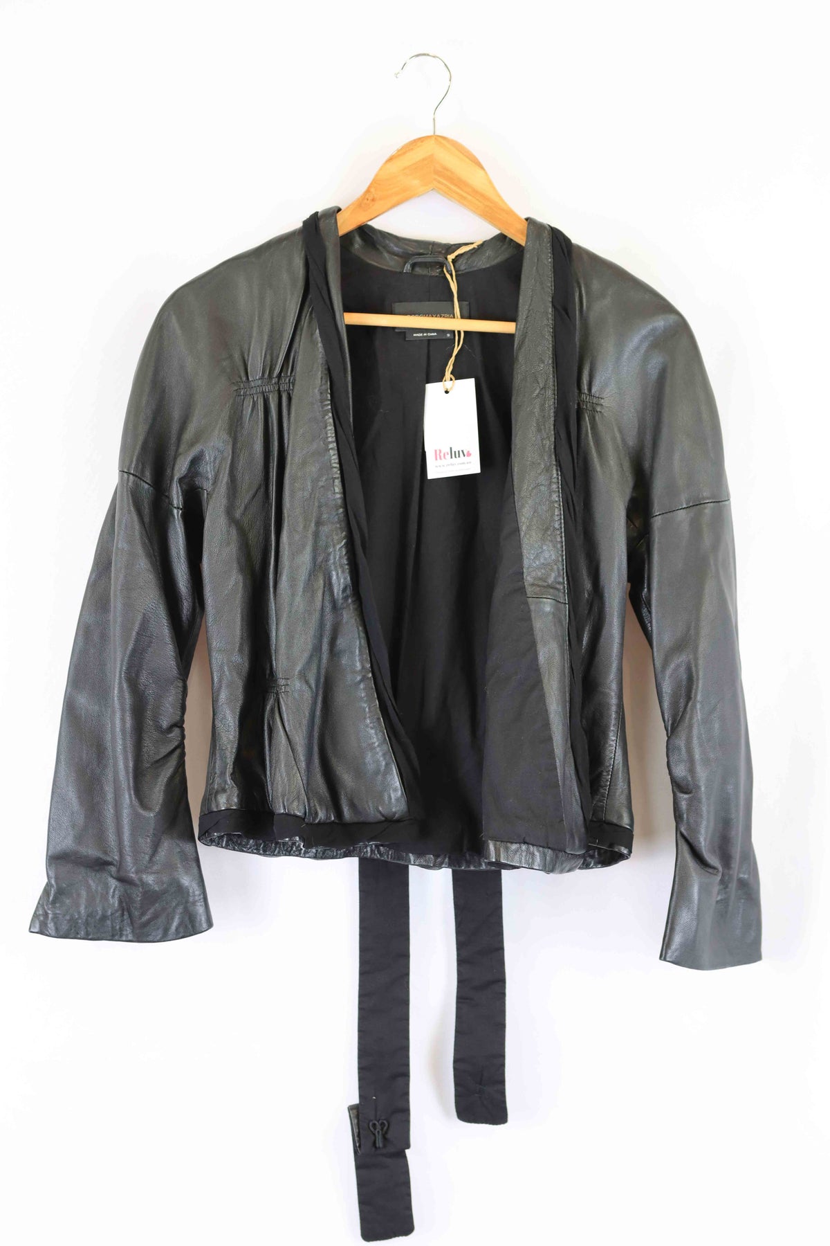 BCBMaxAzria Black Leather Jacket S