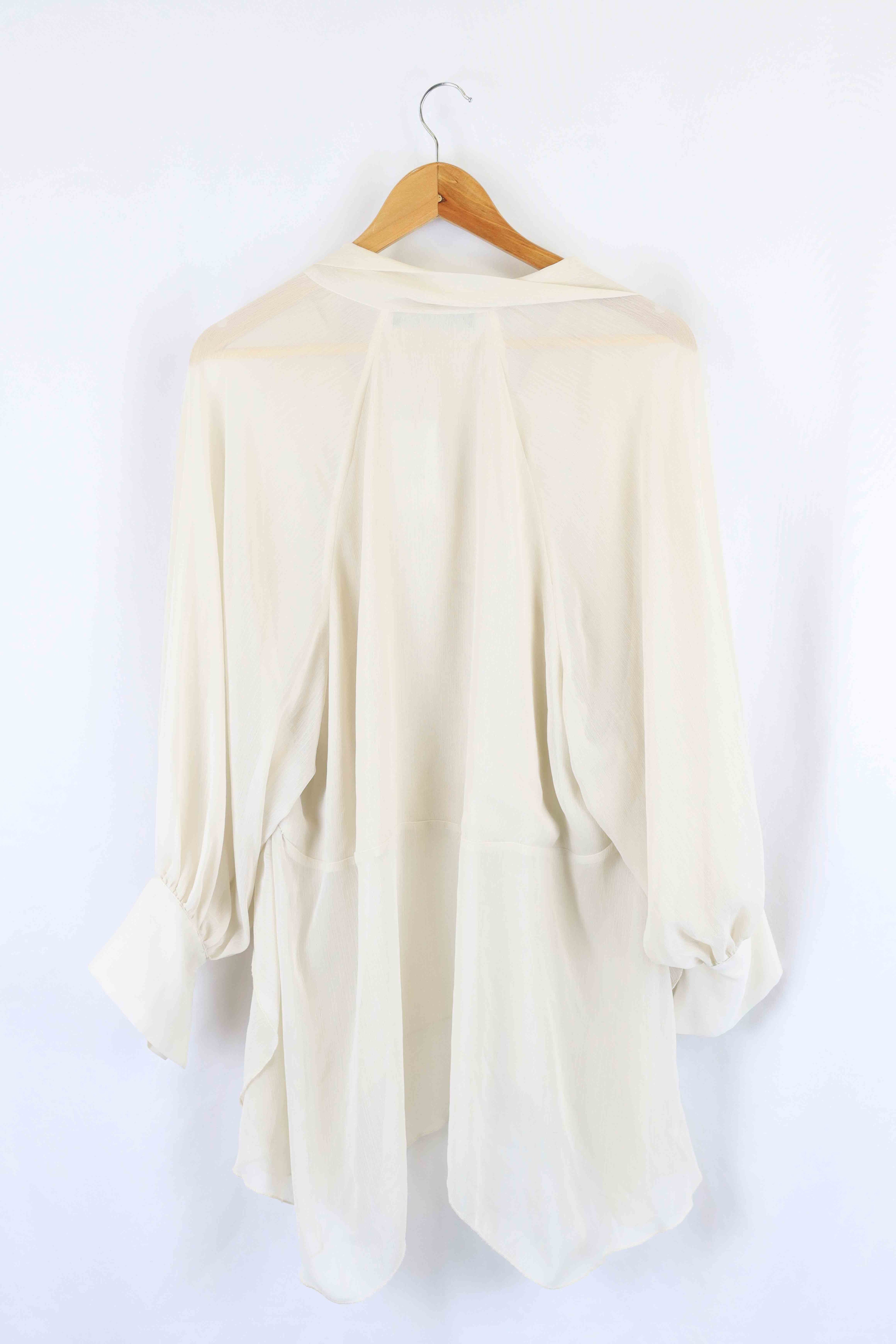 Zara white cheap sheer blouse