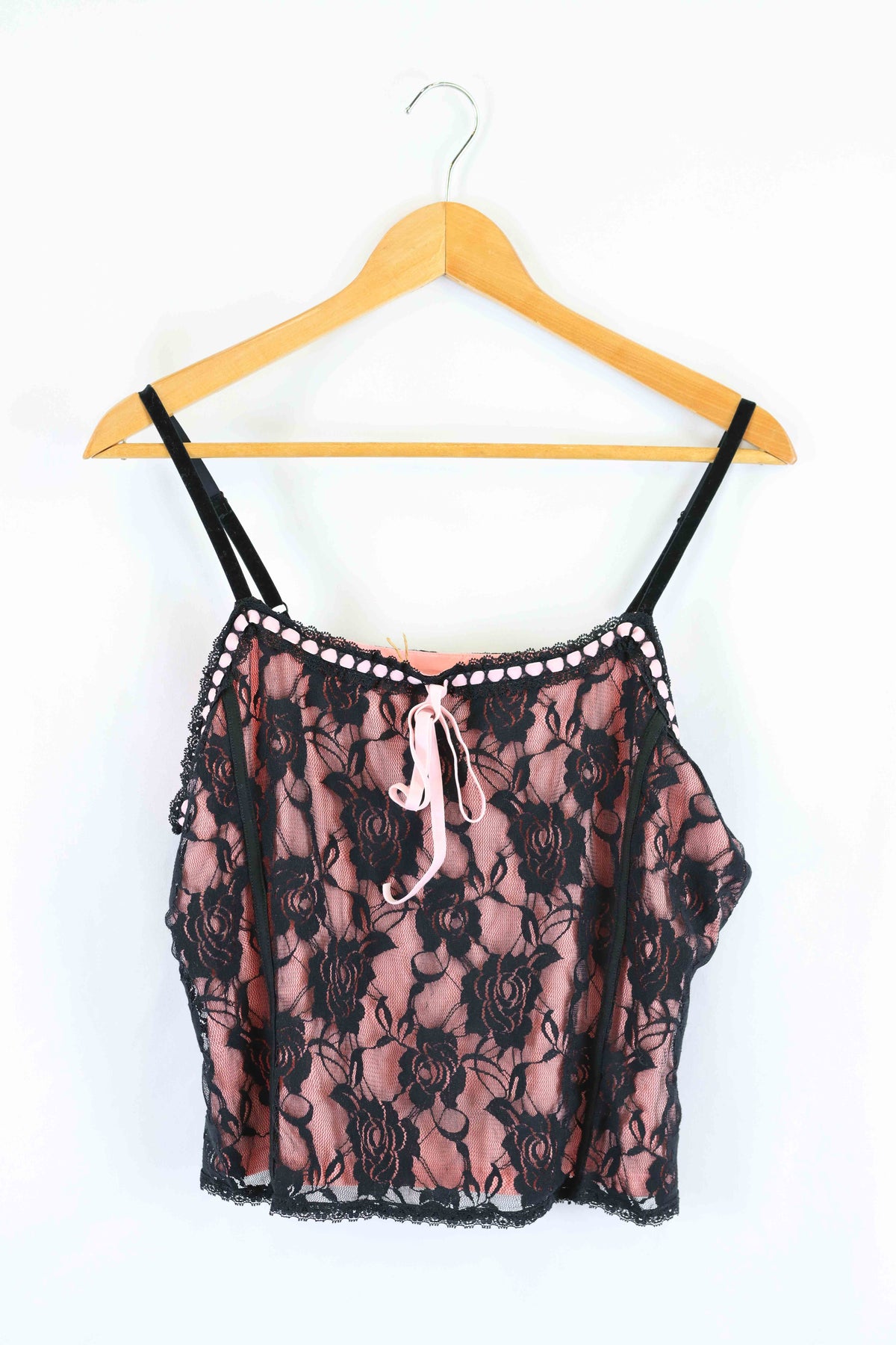 Dangerfield Pink with Black Lace Singlet 16