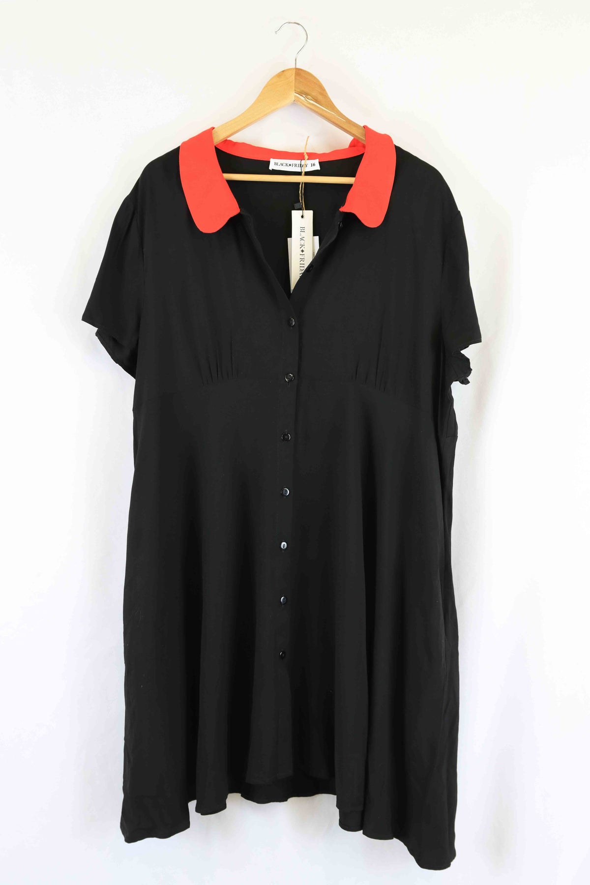 Black Friday Black Button Down Dress 16