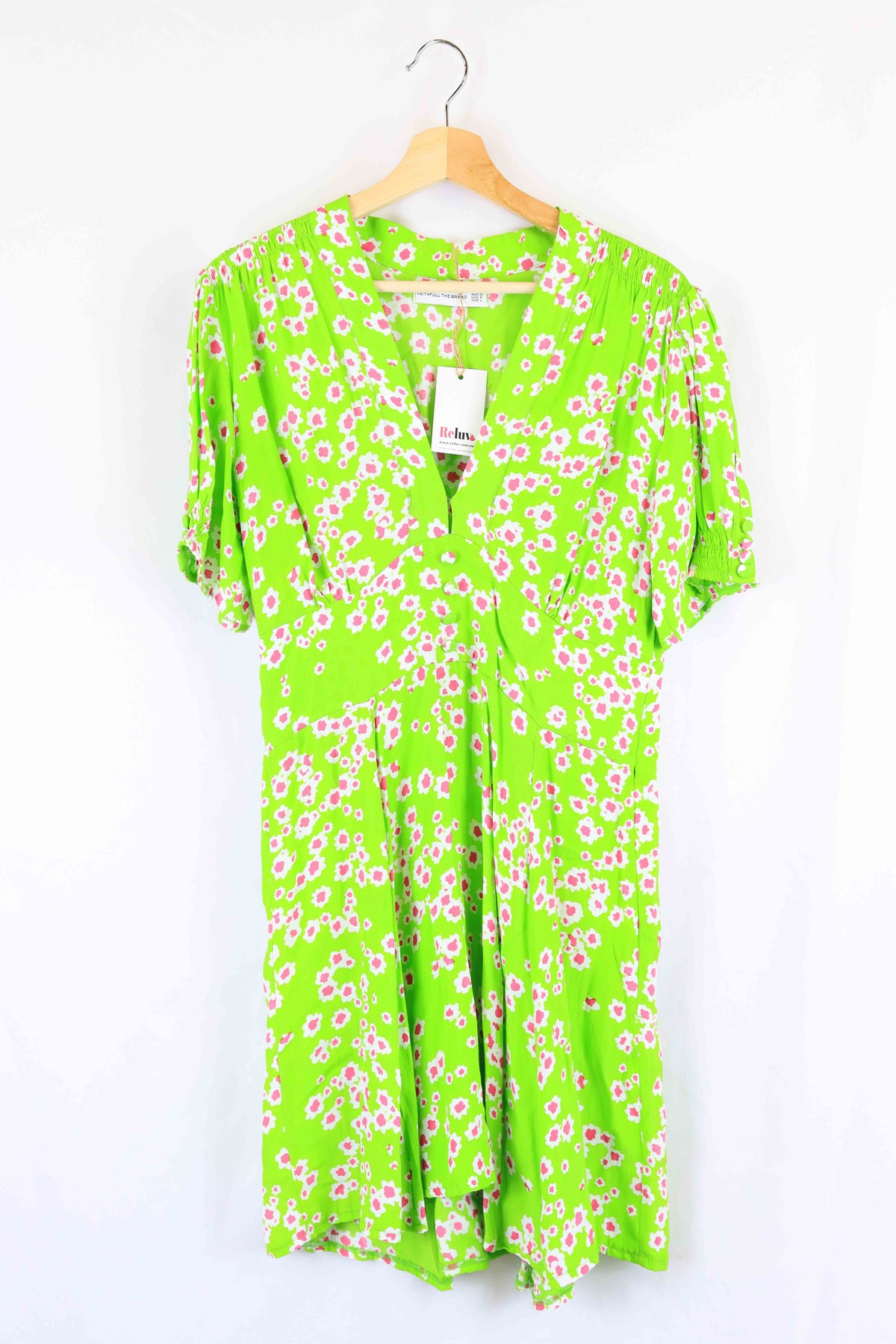 Faithfull The Brand Green Floral Print Mini Dress 12