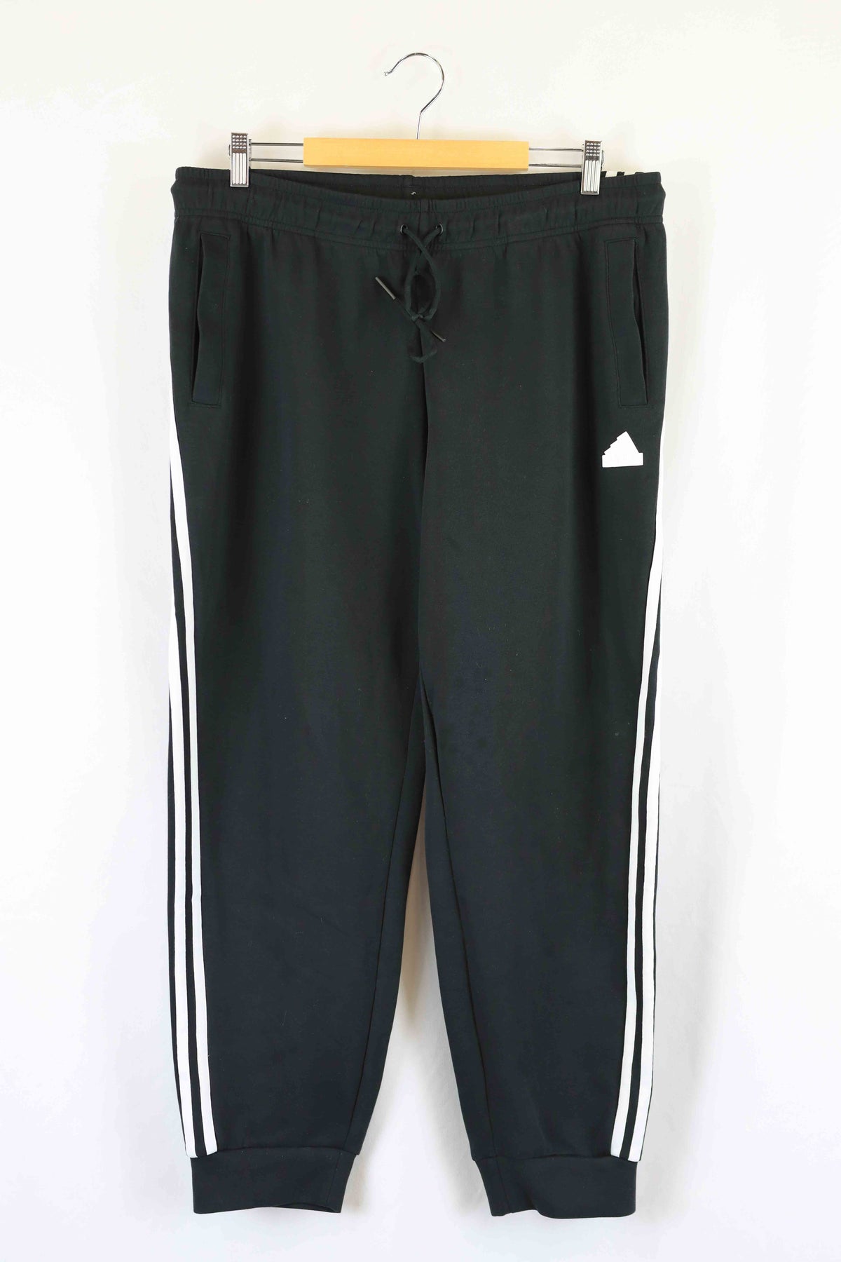 Adidas Three Striped Black And White Pants XL