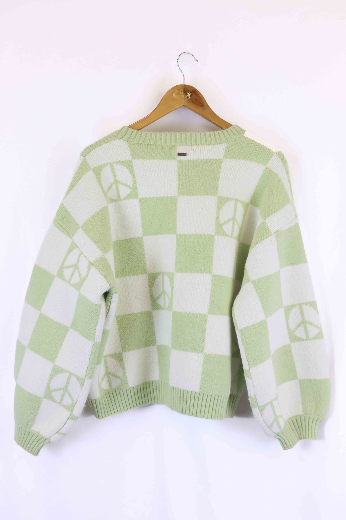 Ghanda Green Checkered Knit Jumper M