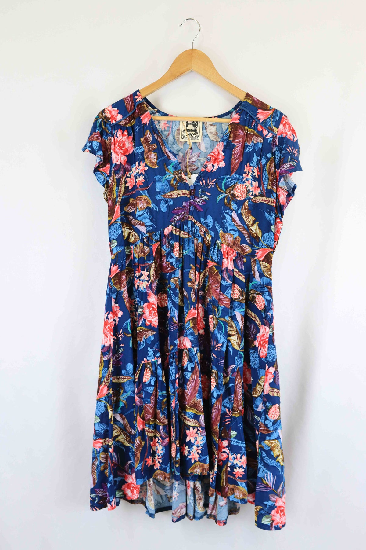 Jaase Blue Floral Dress M