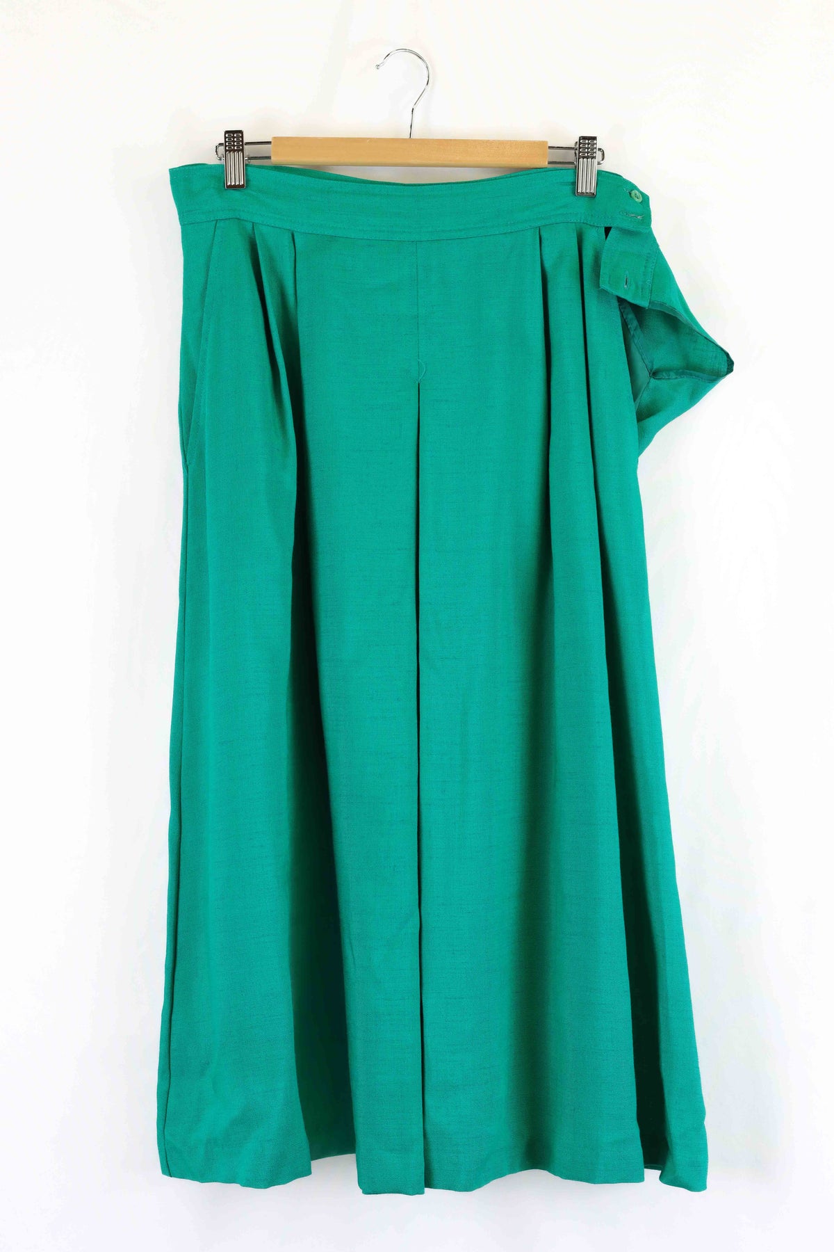 Fletcher Jones Green Linen Skirt 16