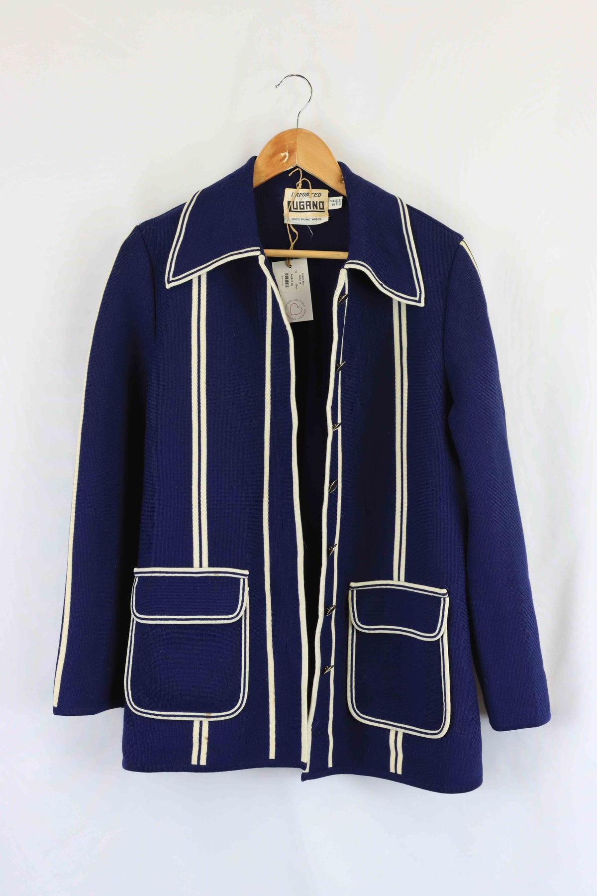 Lugano Vintage Blue Wool Jacket 16