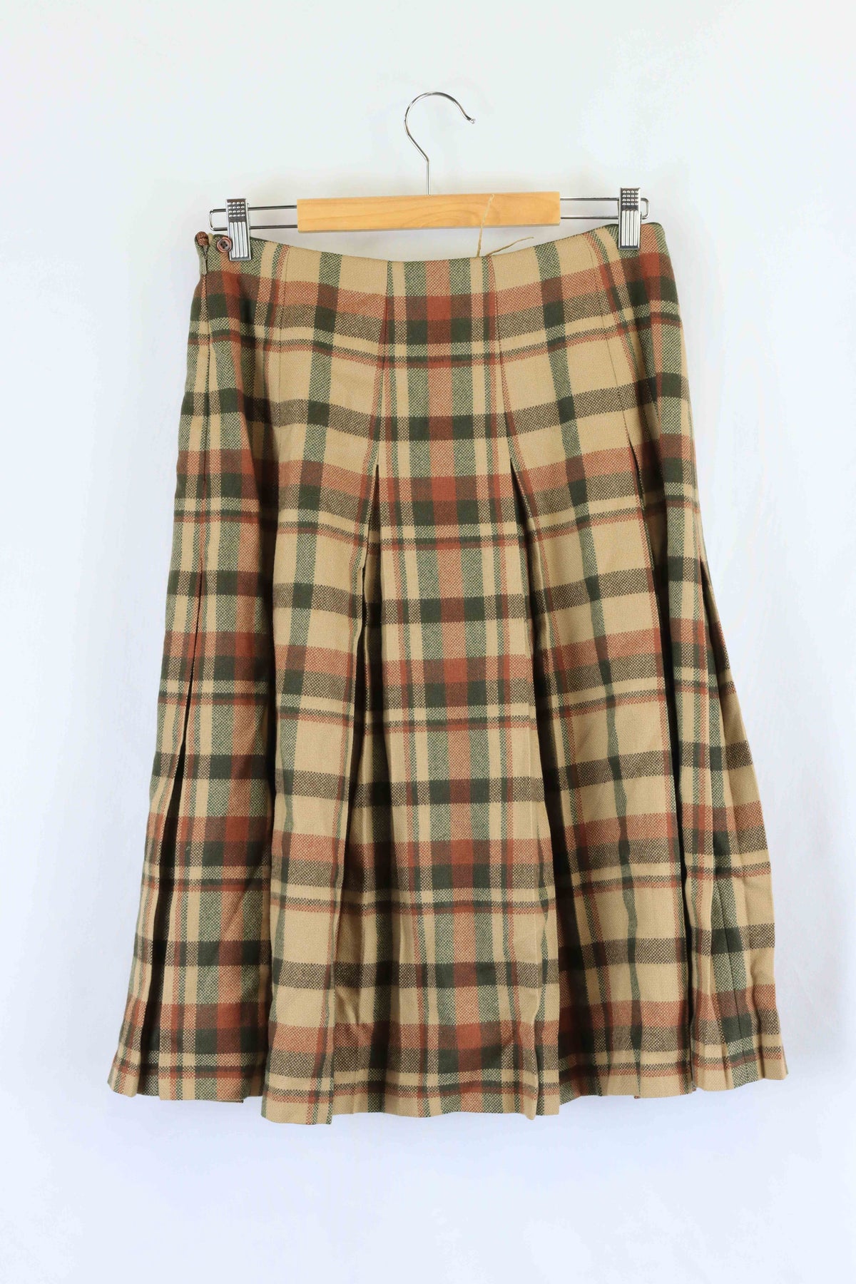 Fletcher Jones Vintage Brown Wool Check Skirt 16