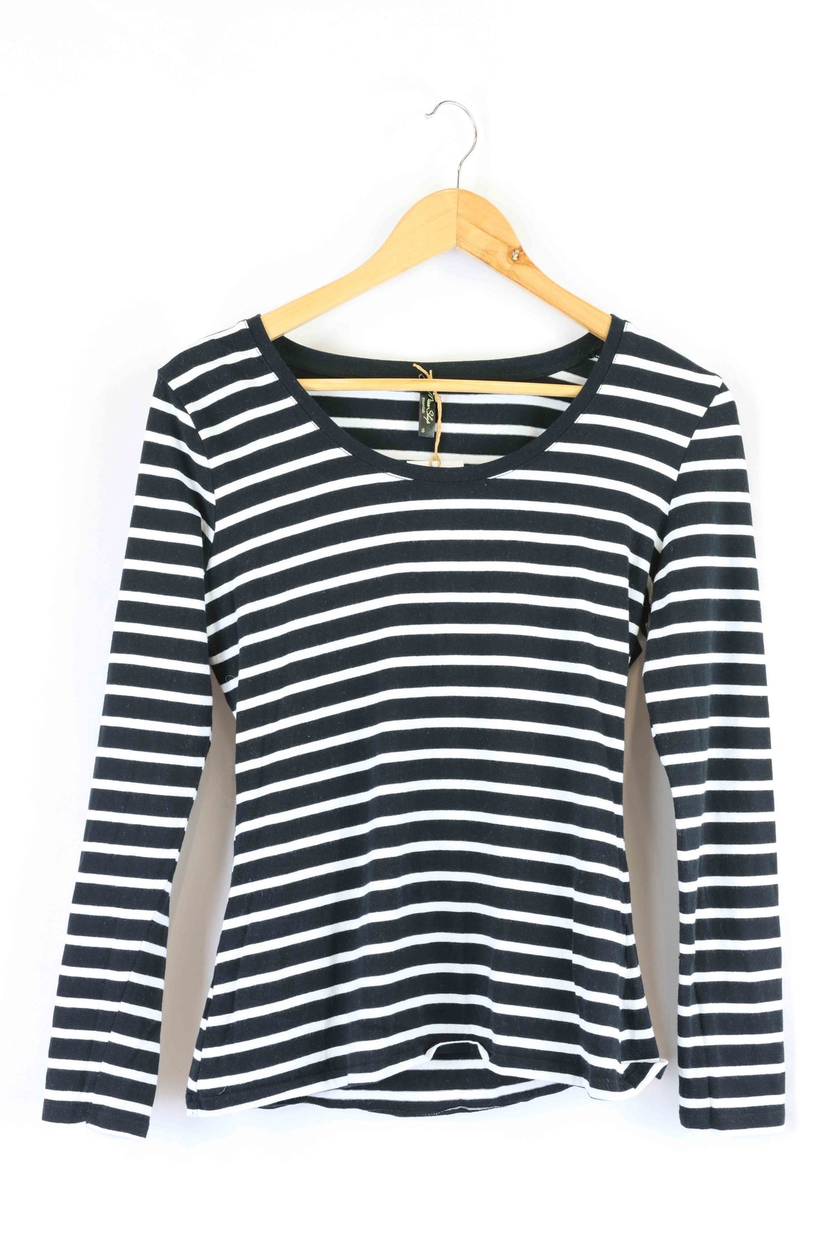 Miss Shop Black and White Stripe Long Sleeve Top 12