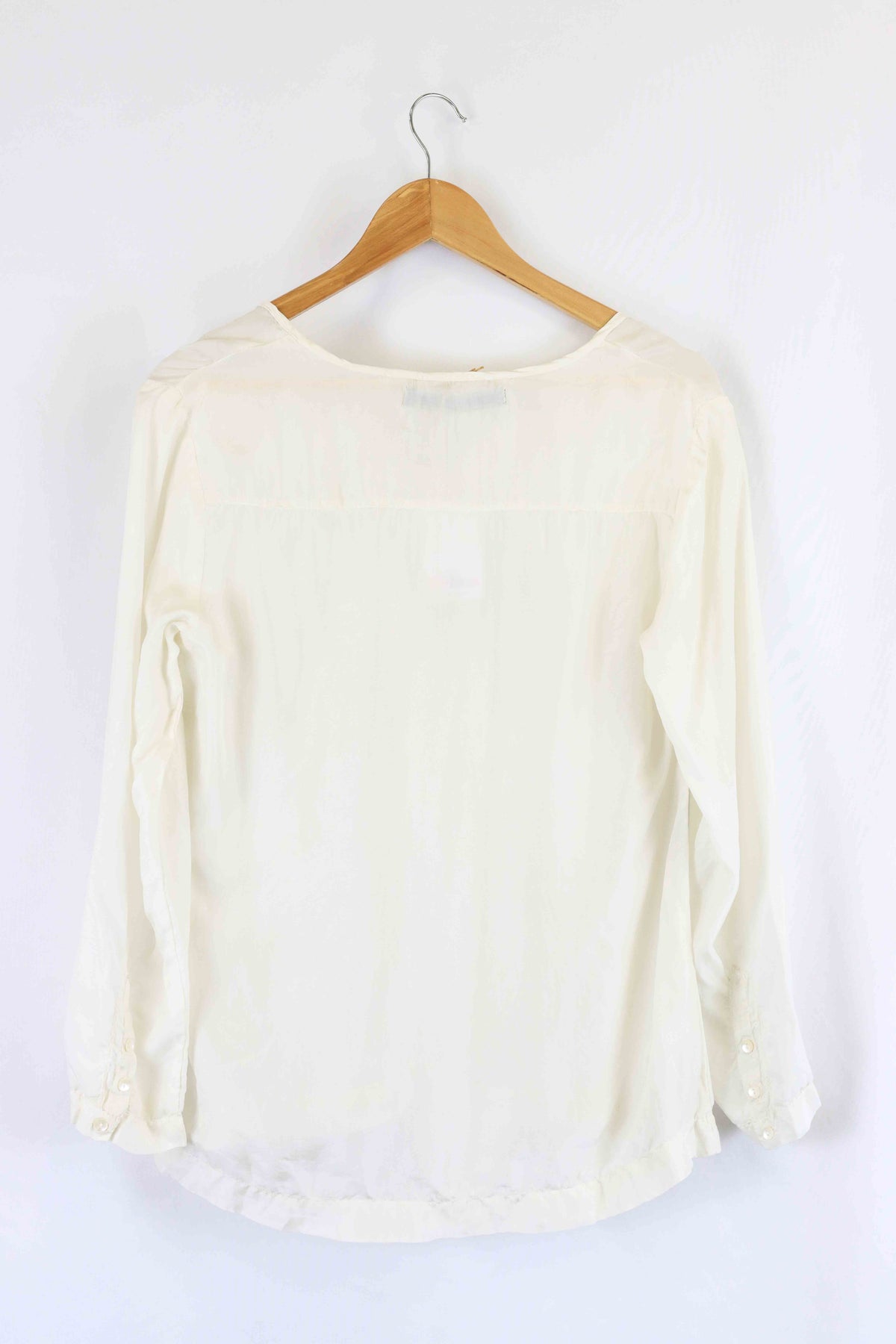 Zara White Long Sleeve Blouse S