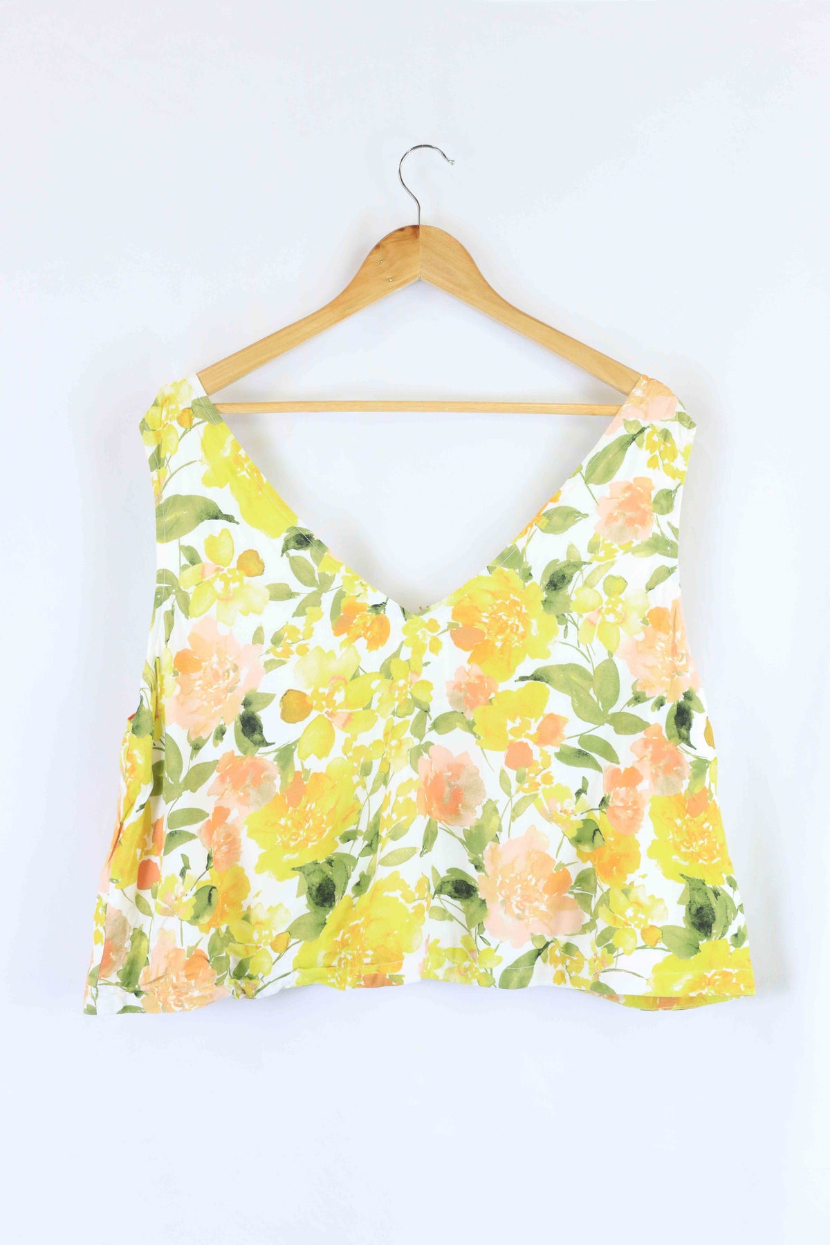 Girl And The Sun Yellow Floral Cropped Top XL