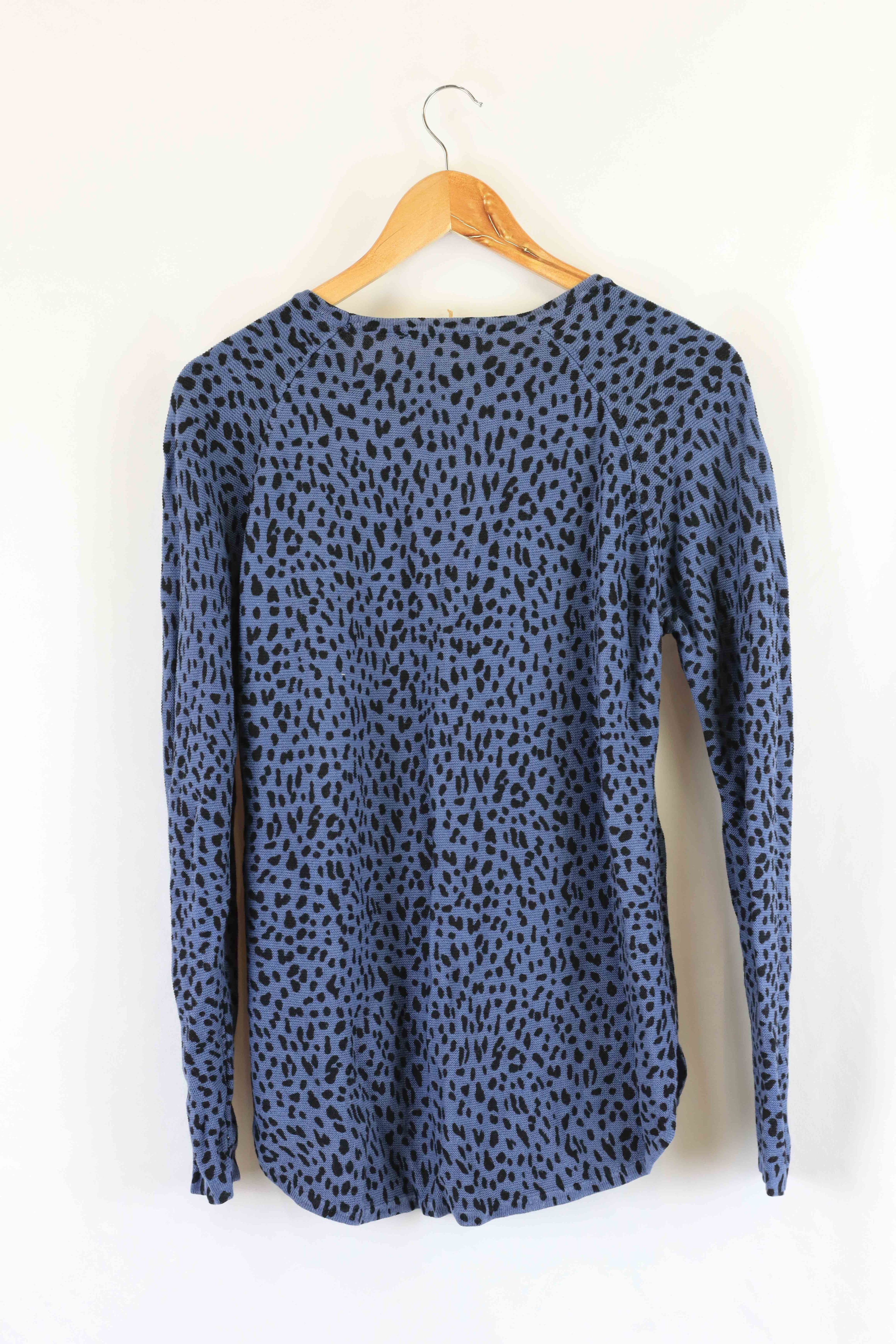 Blue cheetah outlet print sweater