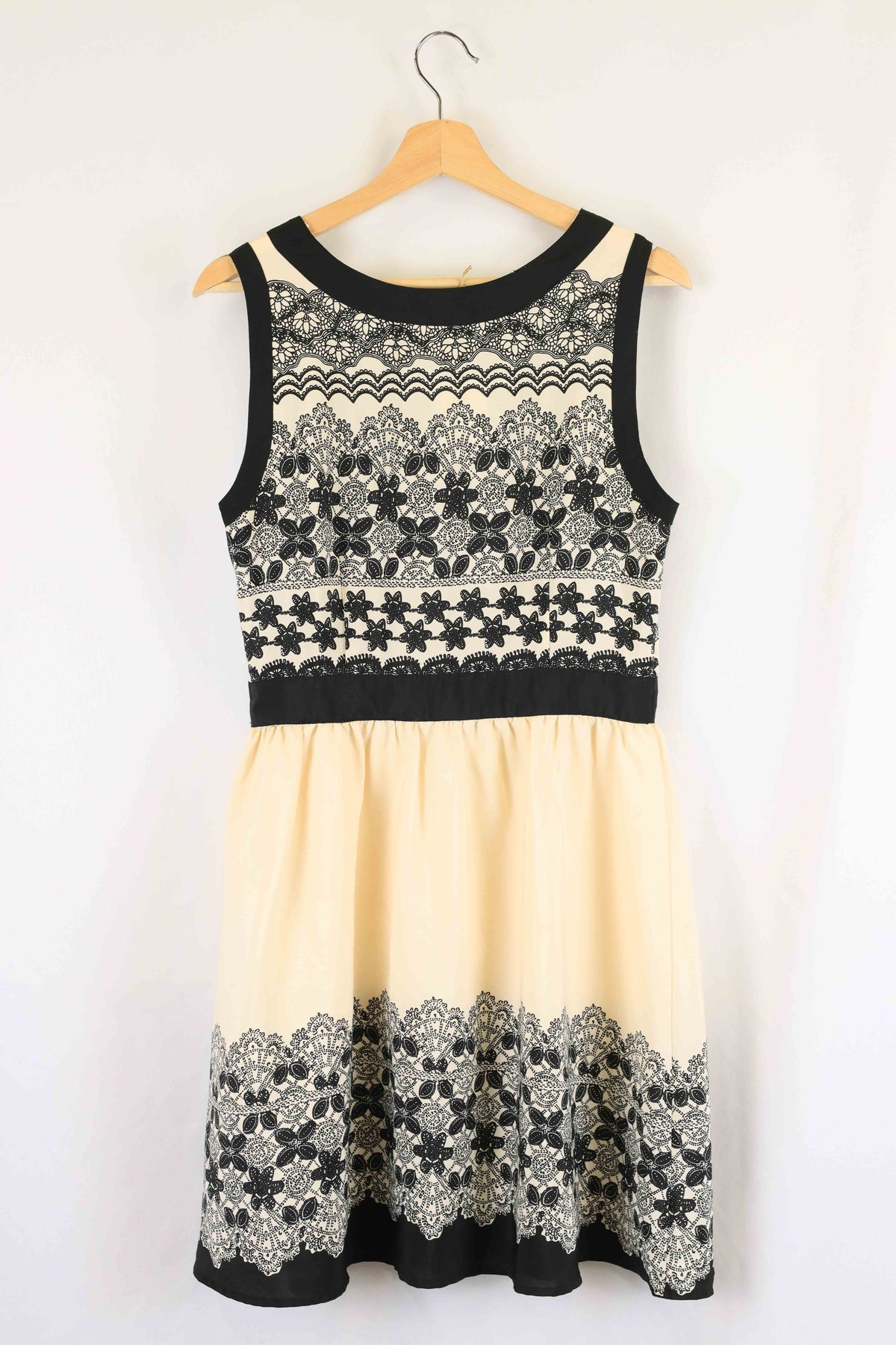 Sass Cream and Black Midi Dress 12