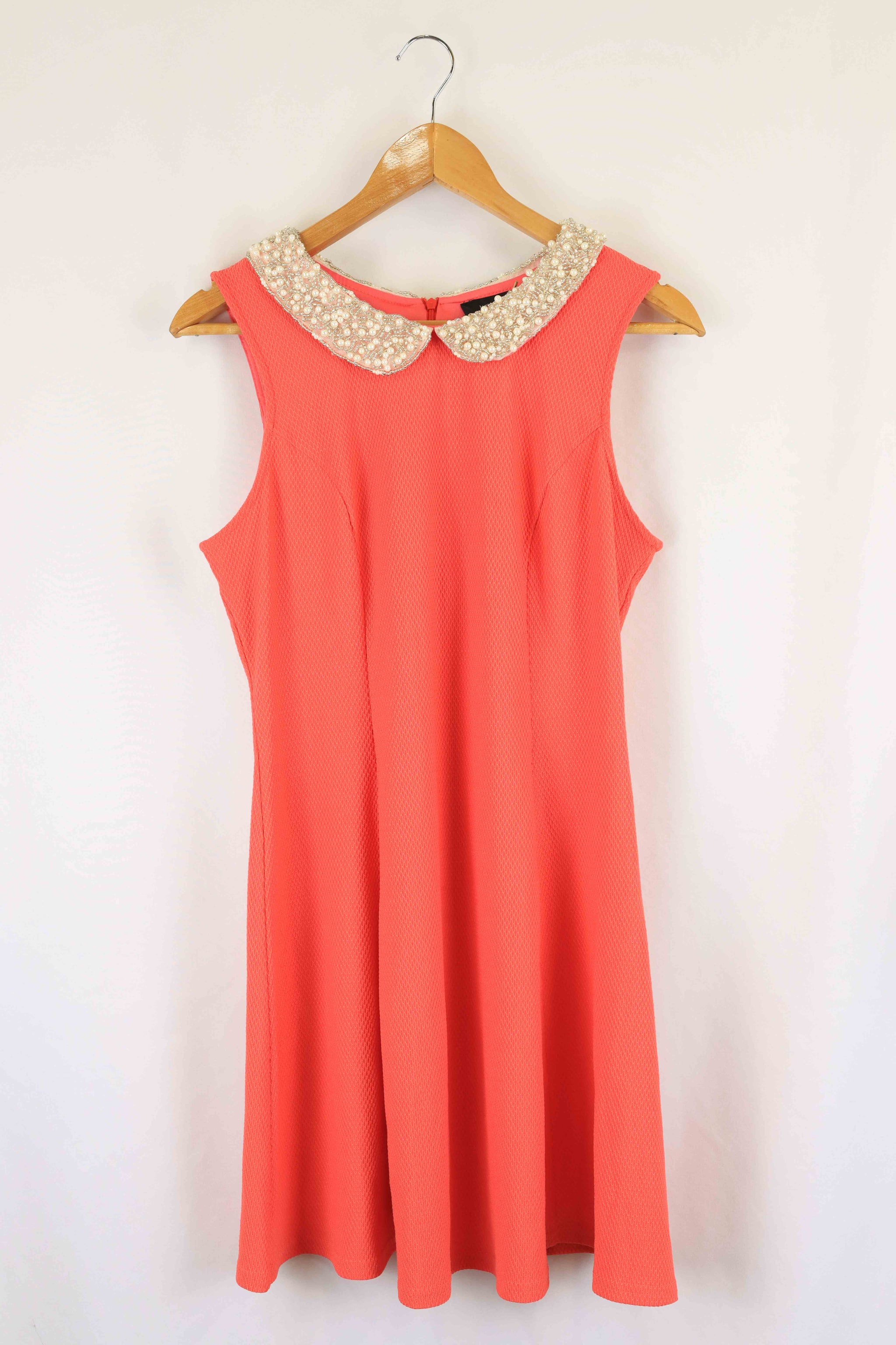 New Look Coral Pink Mini Dress 12 Reluv Clothing Australia