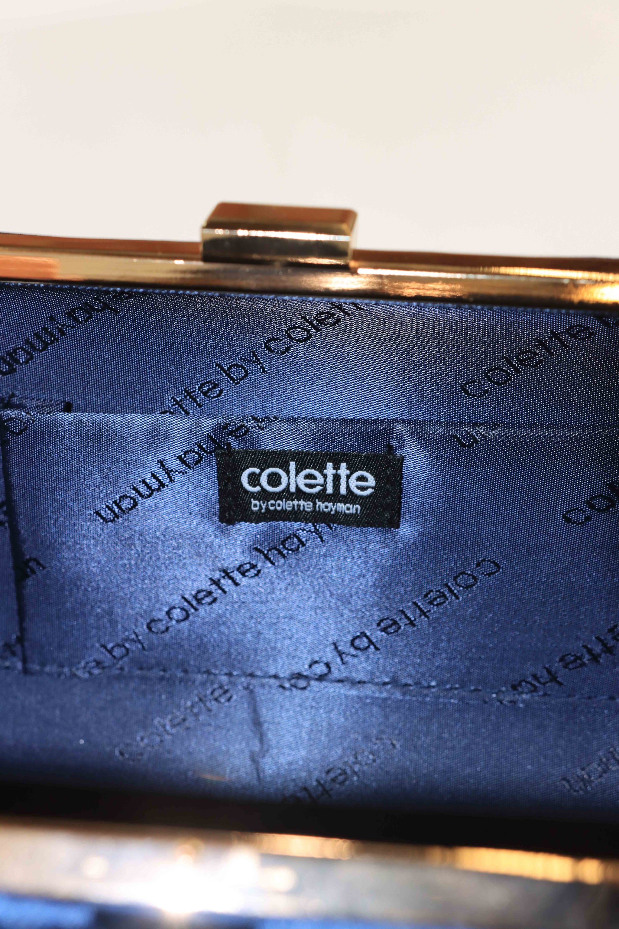 Colette Navy Satin Clutch Reluv Clothing Australia