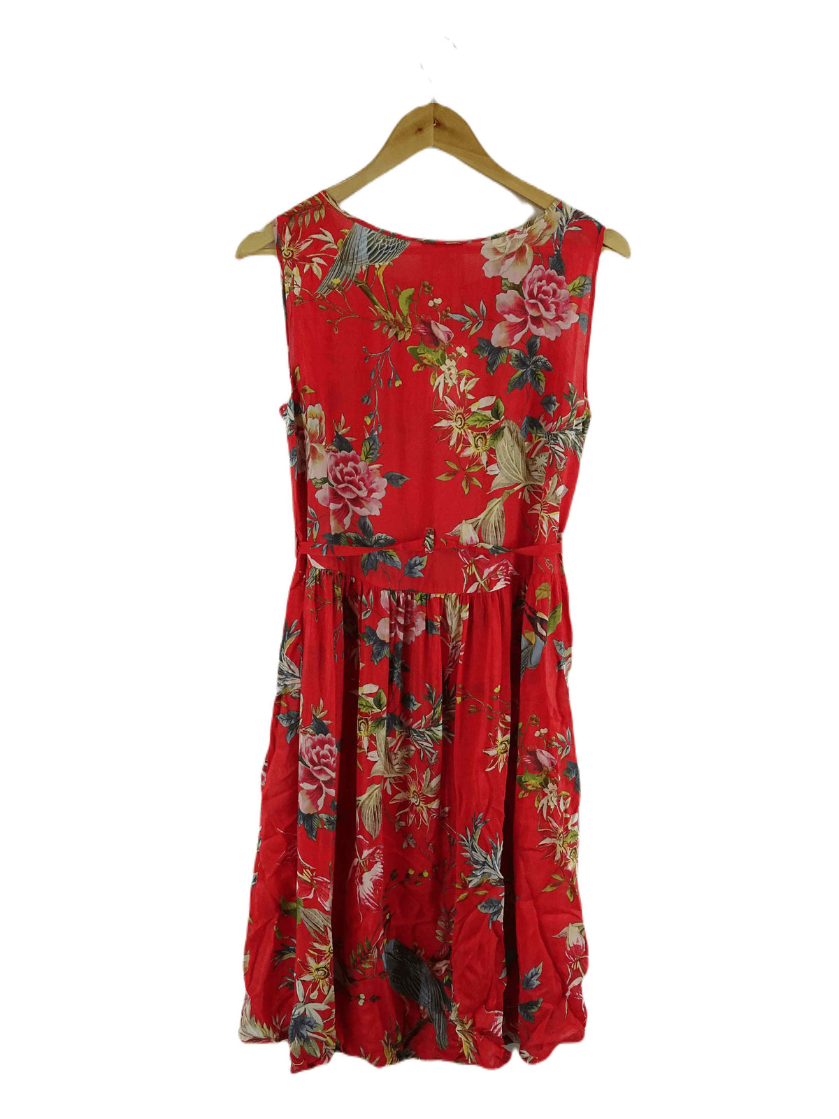 Johnny Was Red Floral Dress S