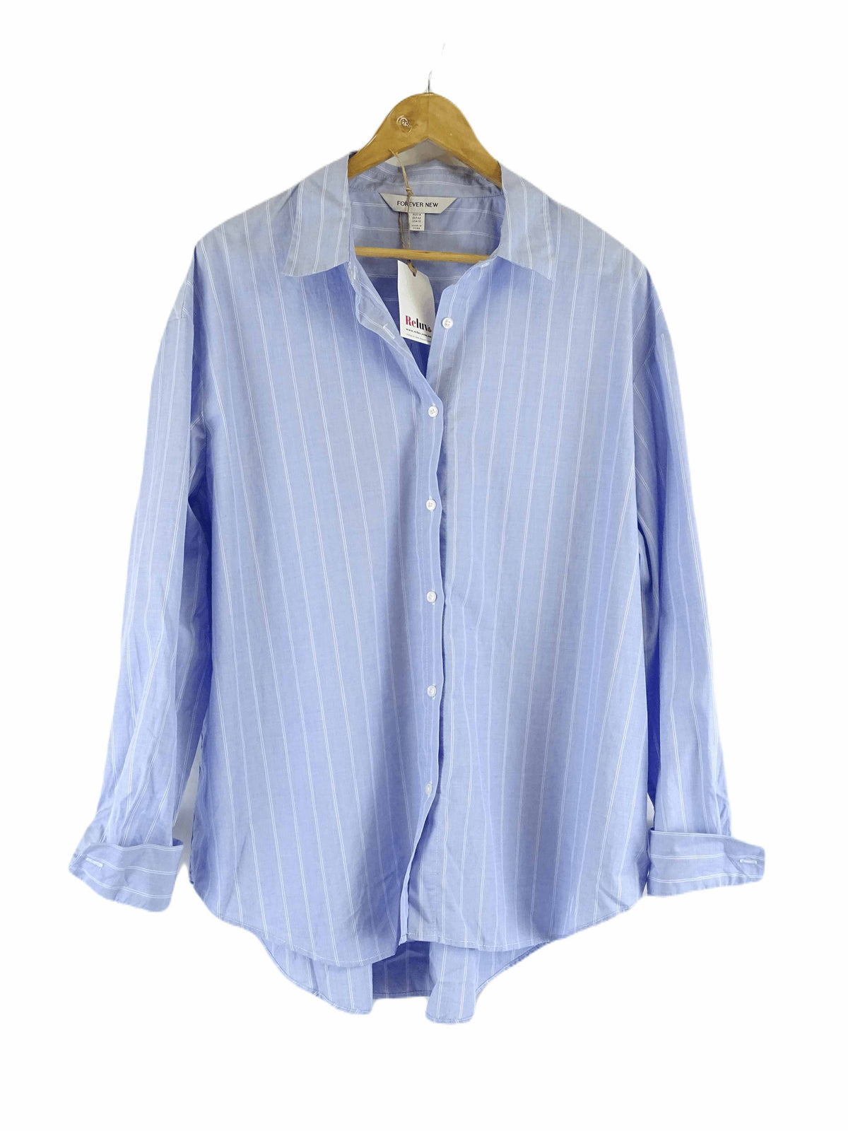 Forever New Blue Button Down Shirt 14