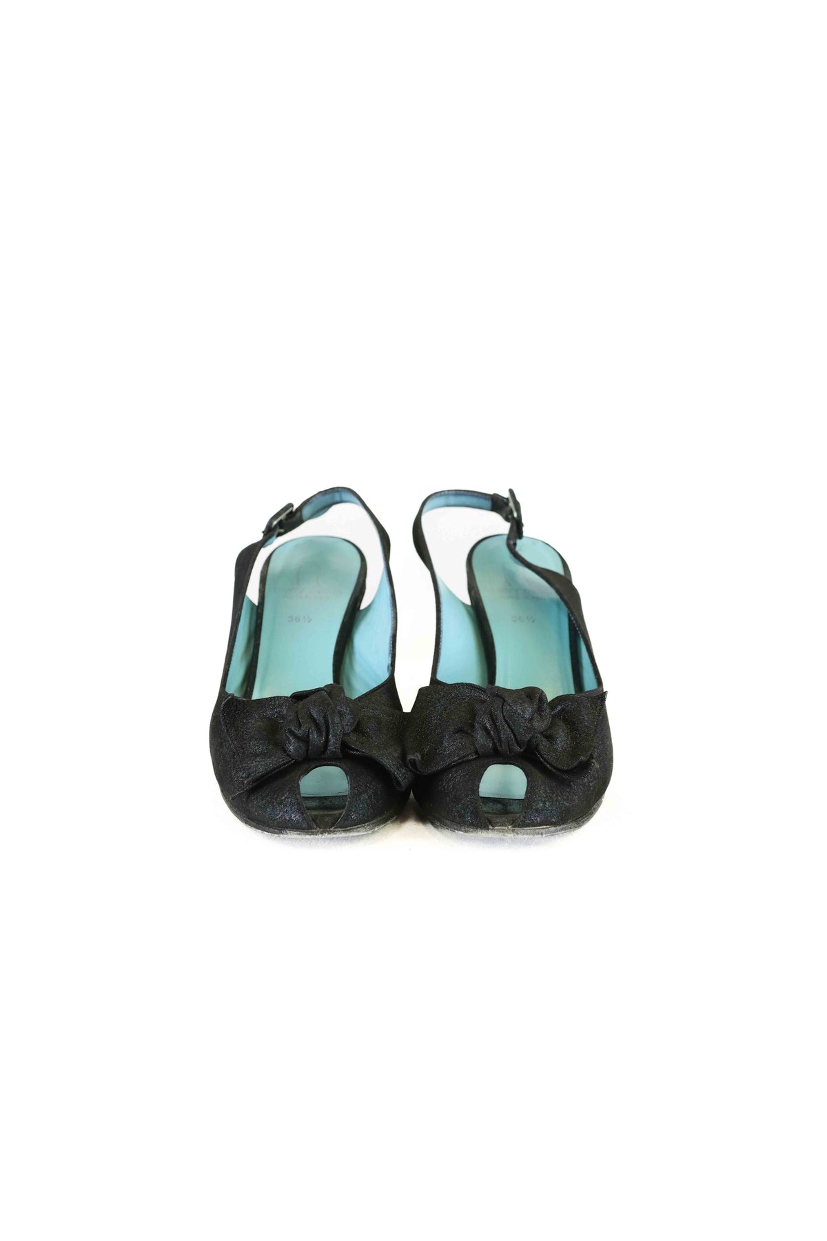 Thierry Rabotin Black Shimmery Peep Toe Heels AU/US 5.5 (EU 36.5)
