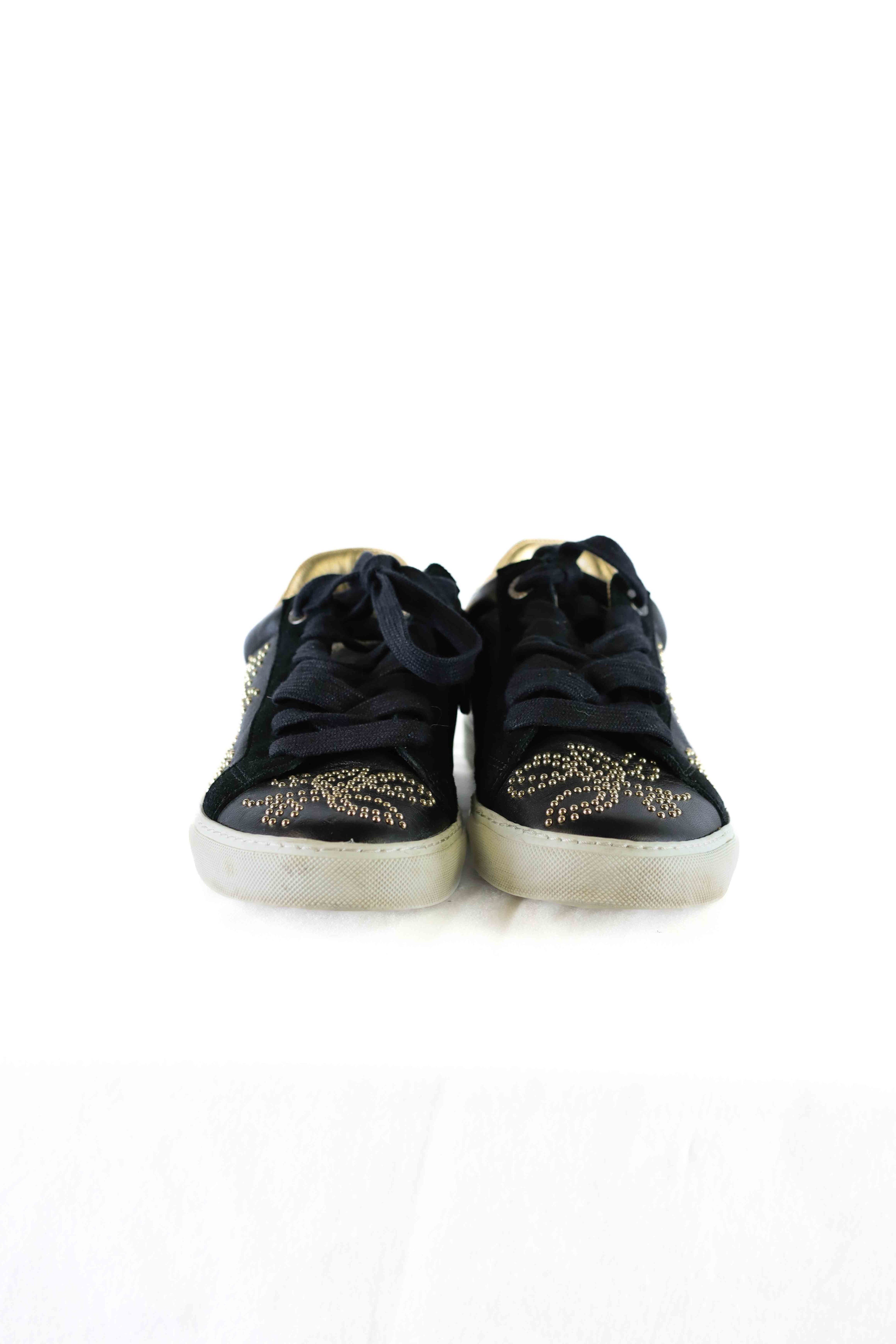 Zadig \u0026 Voltaire Black Sneakers With Gold 38 - Reluv Clothing Australia