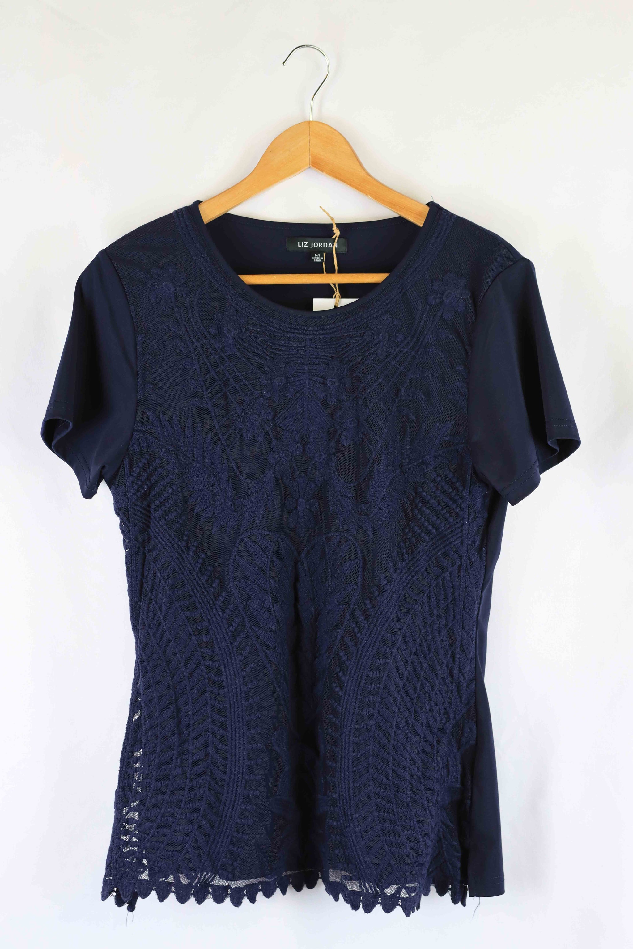 Liz Jordan Blue Lace Top M