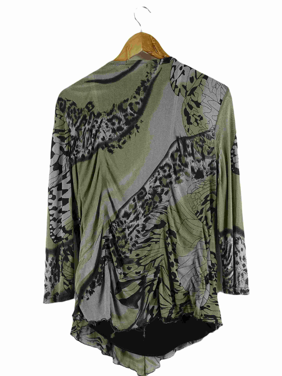Viola Green and Black Butterfly Long Sleeve Top XL