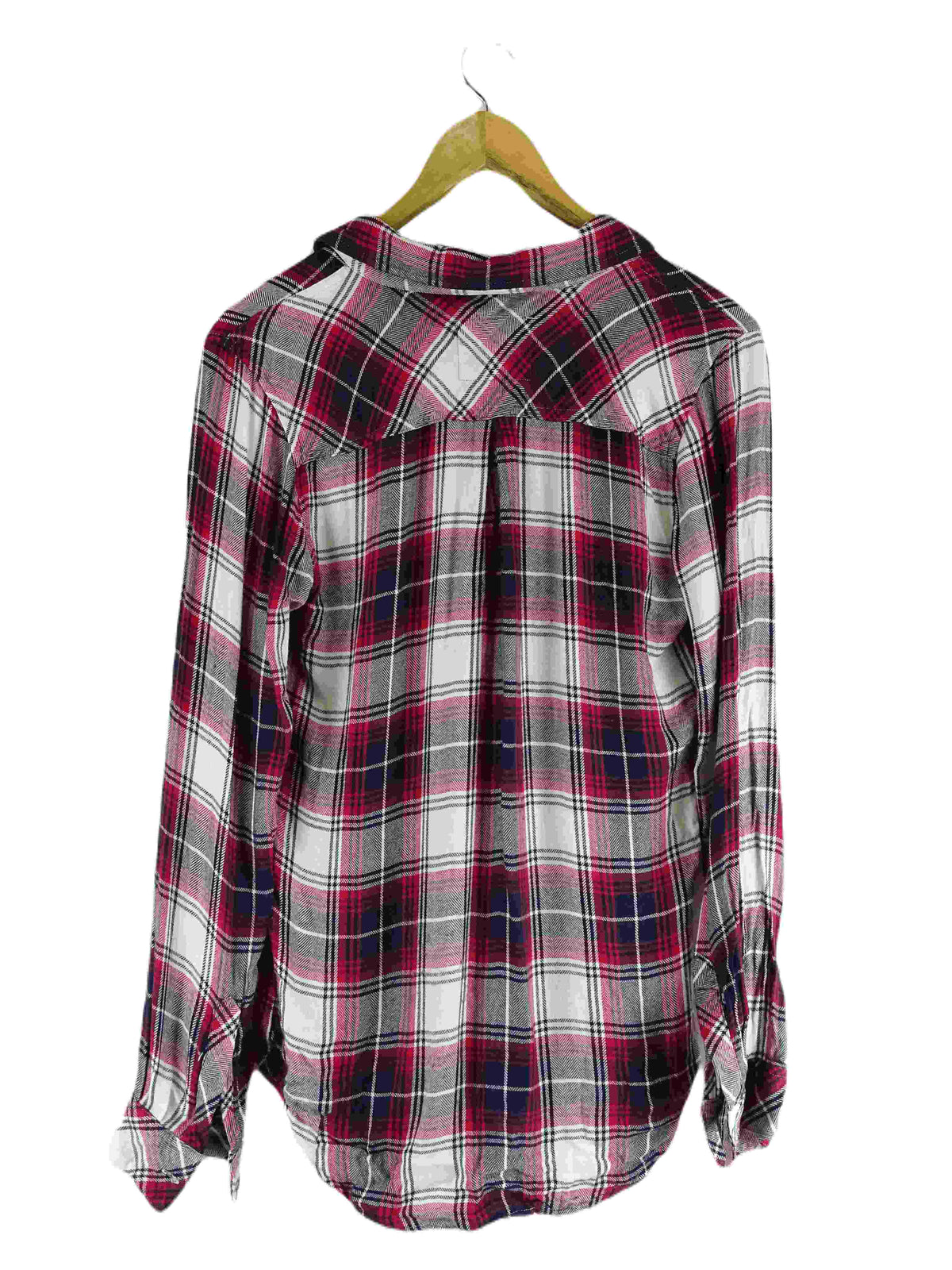 Rails Red Check Button Down Top XS