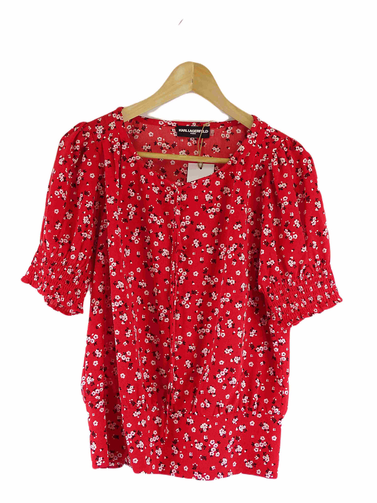 Karl Lagerfeld Red Floral Top S
