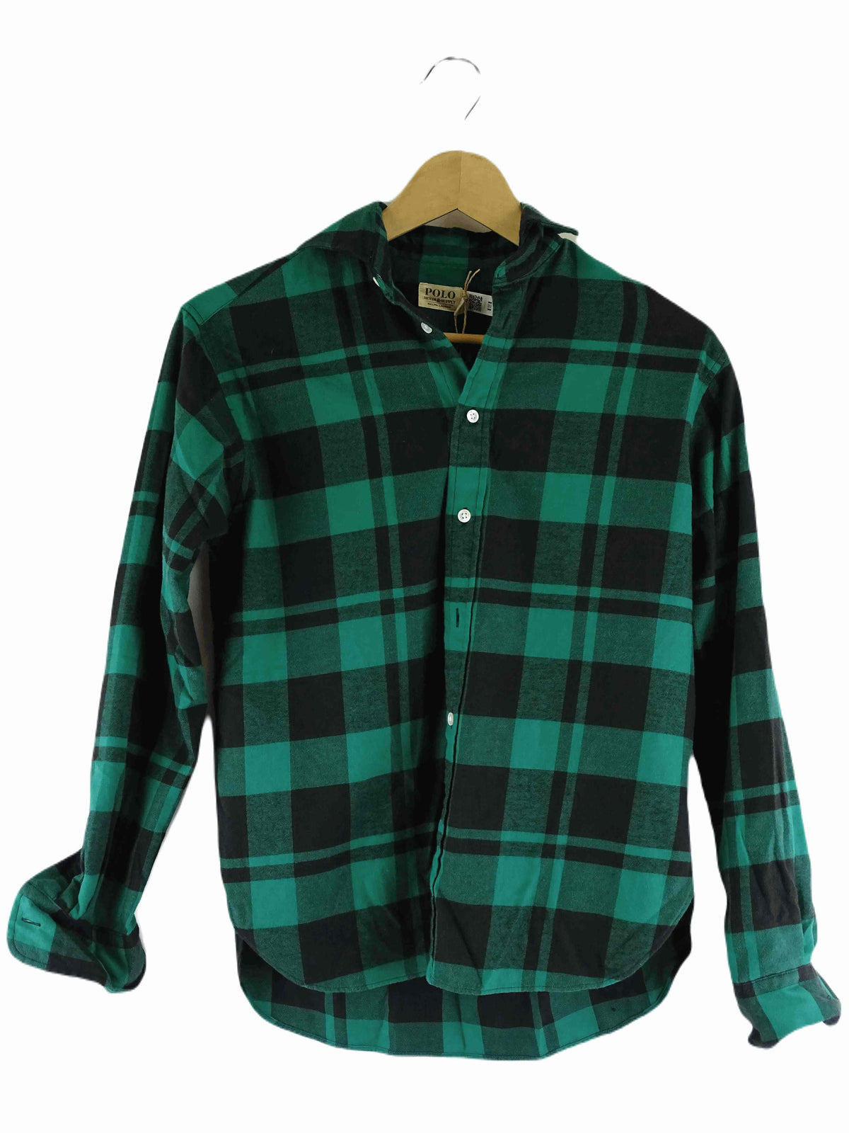 Ralph Lauren Polo Green Flannel Button Down Shirt XXS