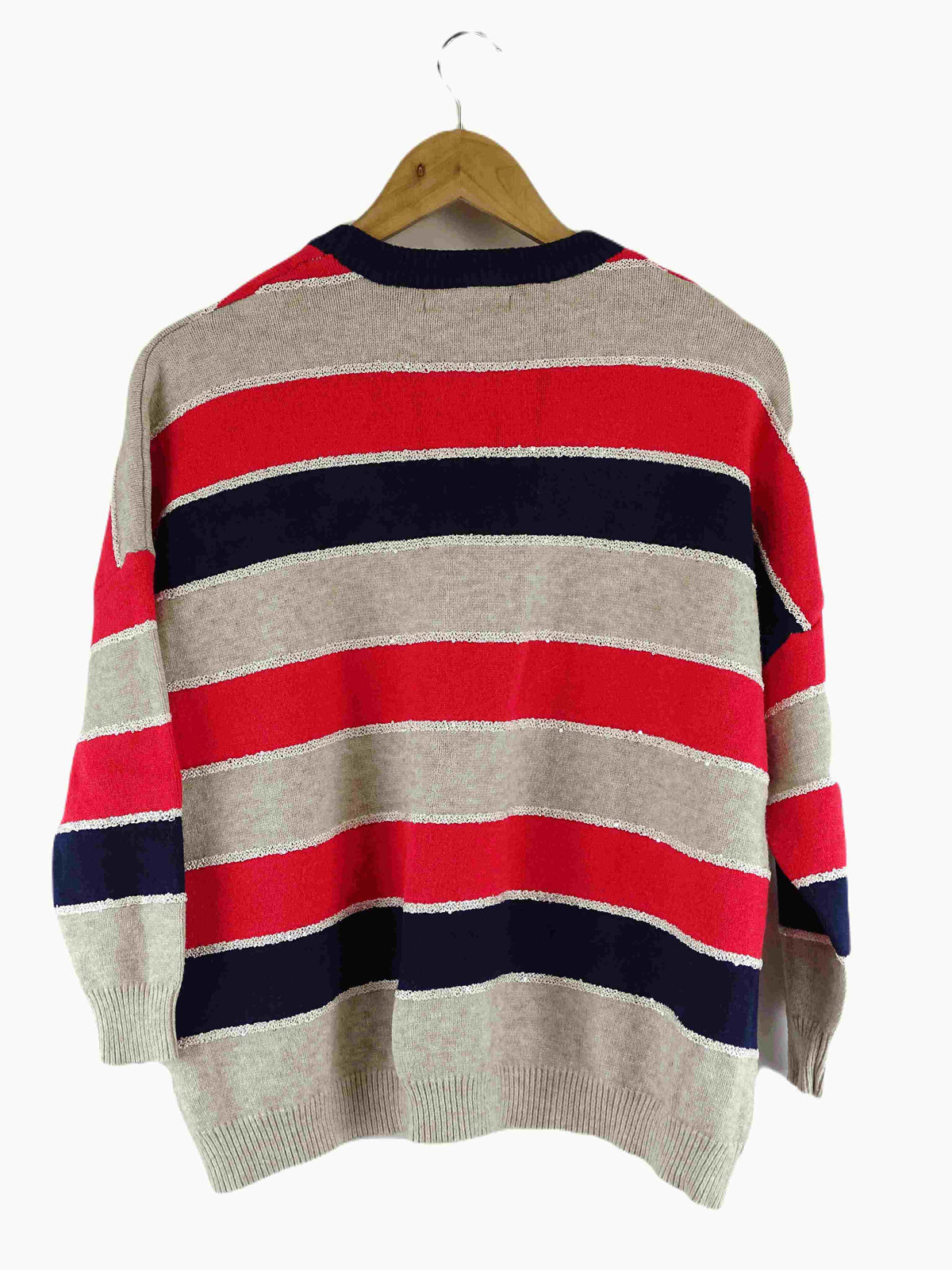 Haven Grey, Navy and Red Sweater