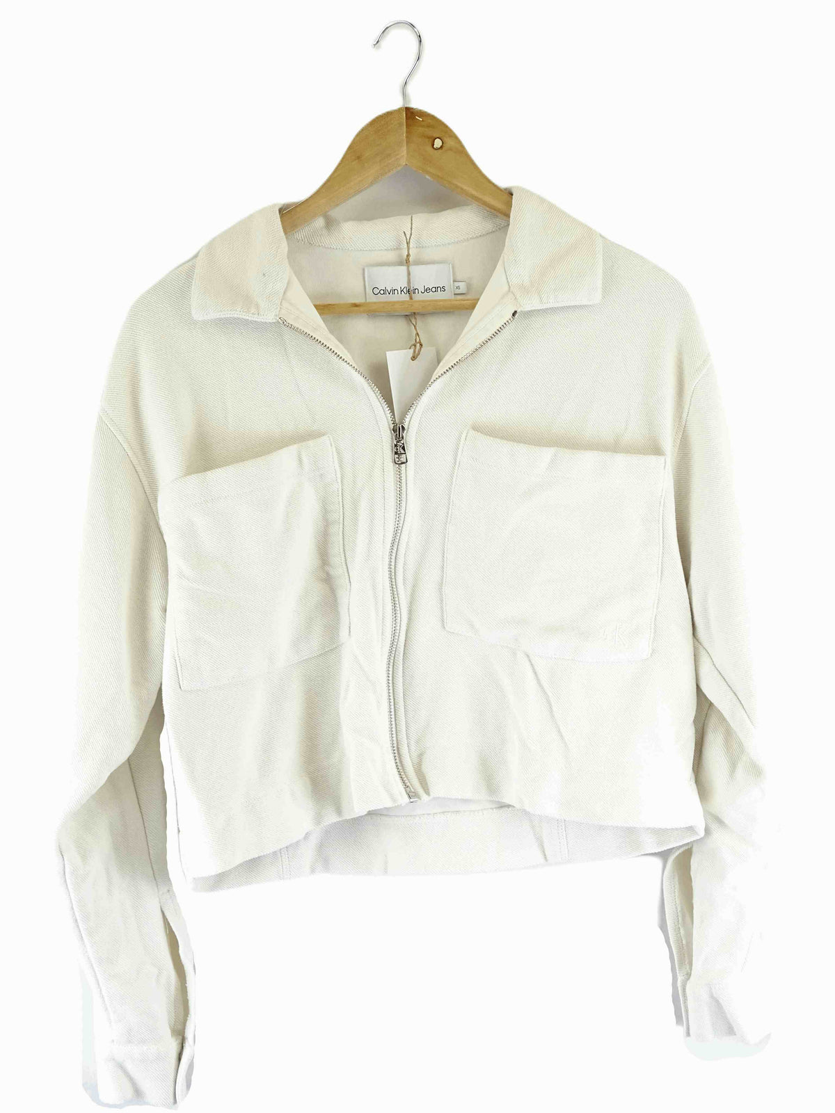 Calvin Klein Jeans White Cropped Jacket XS