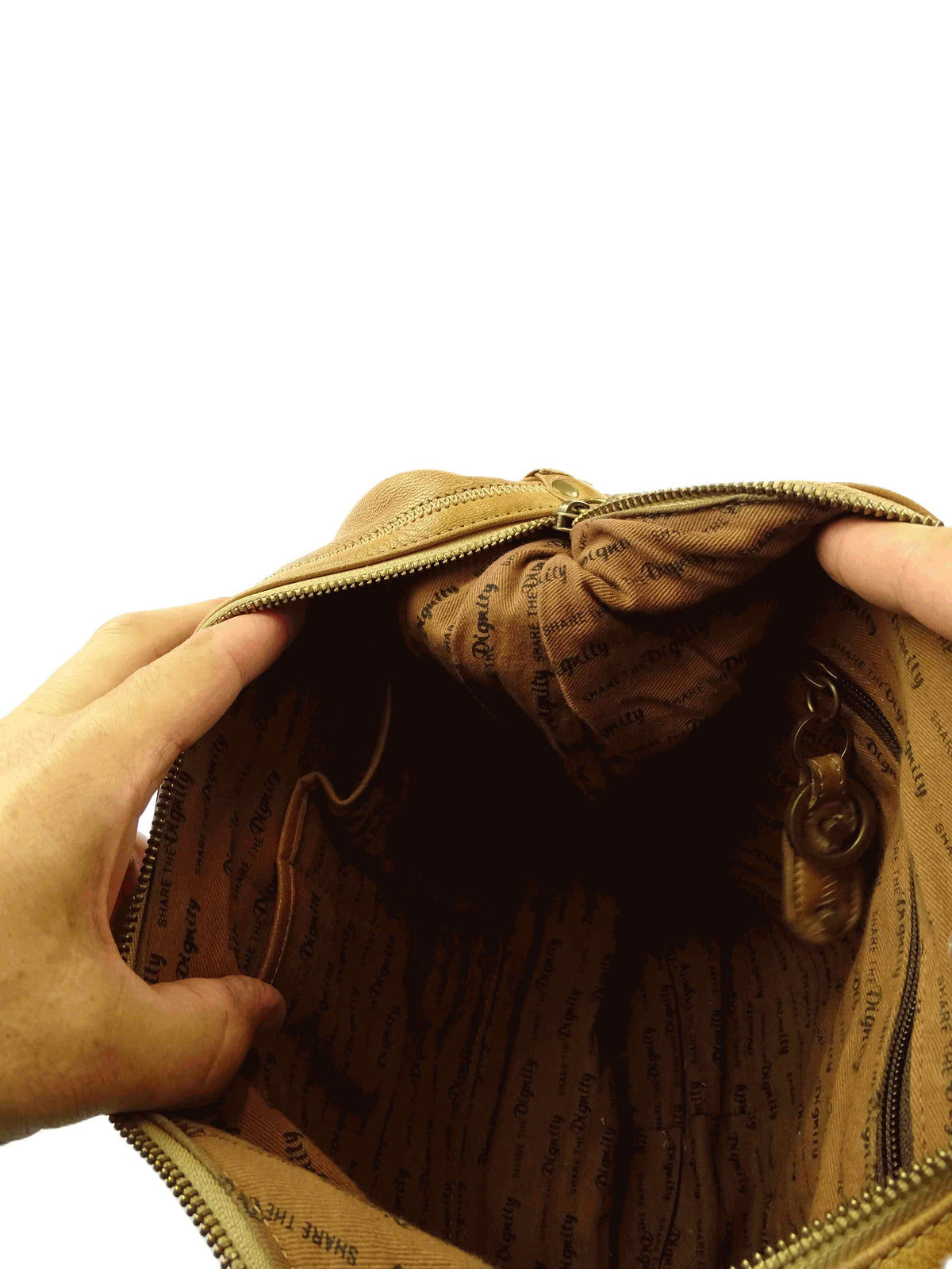 Sharethedignity Brown Leather Shoulder Bag