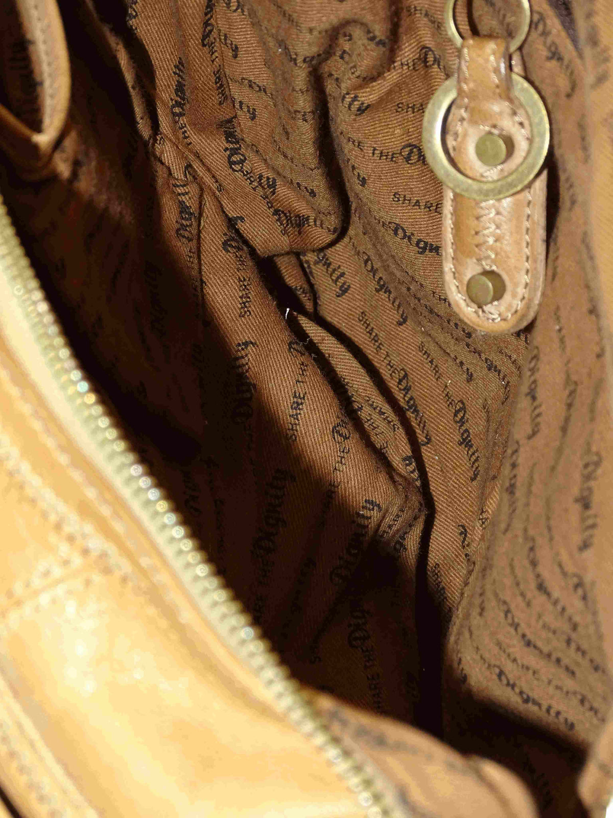 Sharethedignity Brown Leather Shoulder Bag