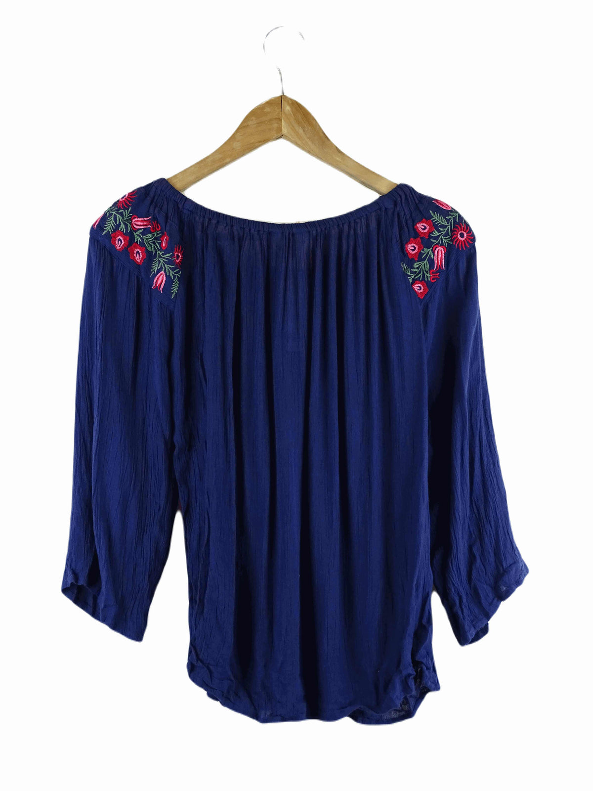 Bhoma Couture Blue and Pink Off-The-Shoulder Top XL