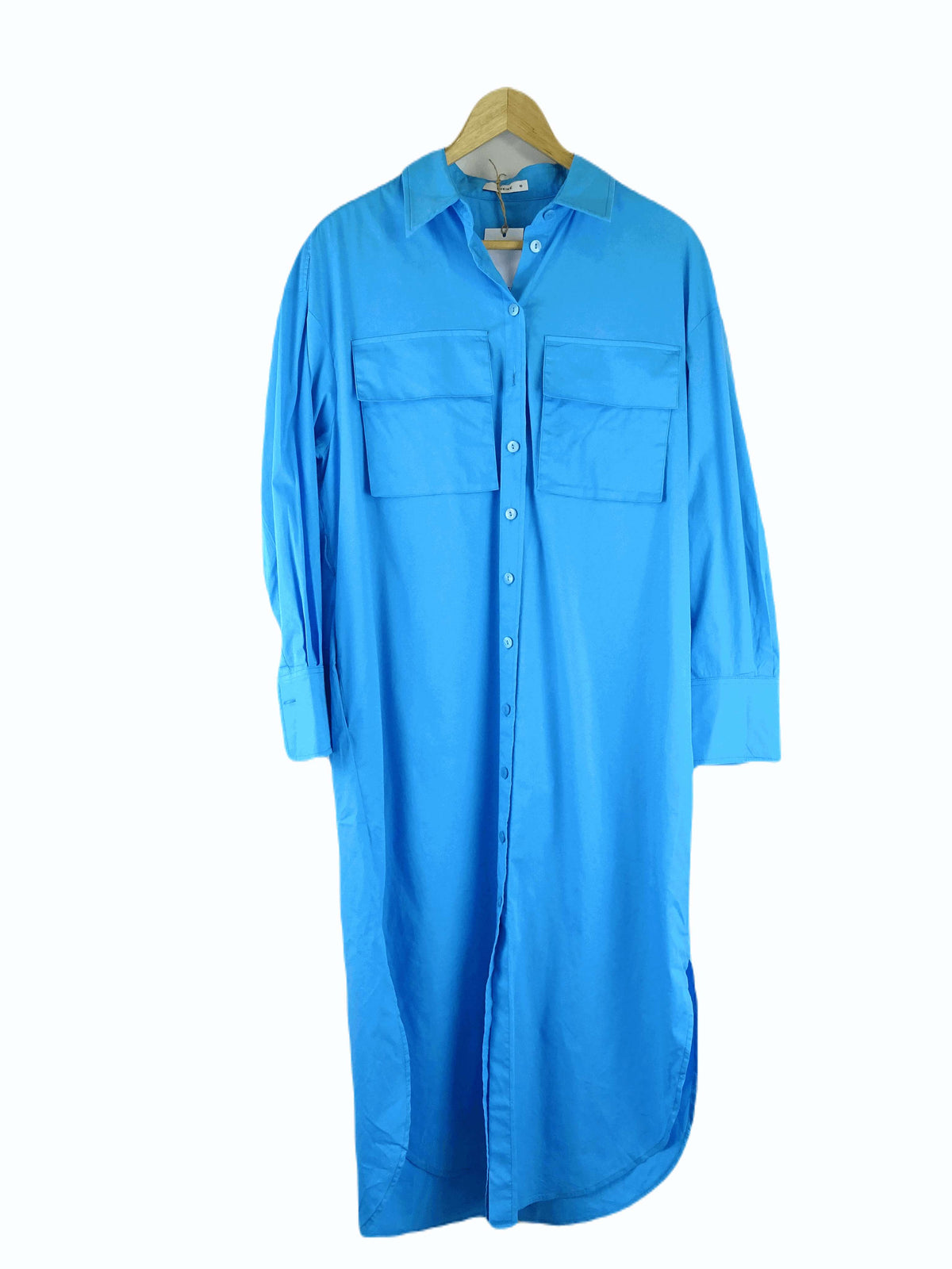 Sheike Blue Button Down Shirt Dress 10