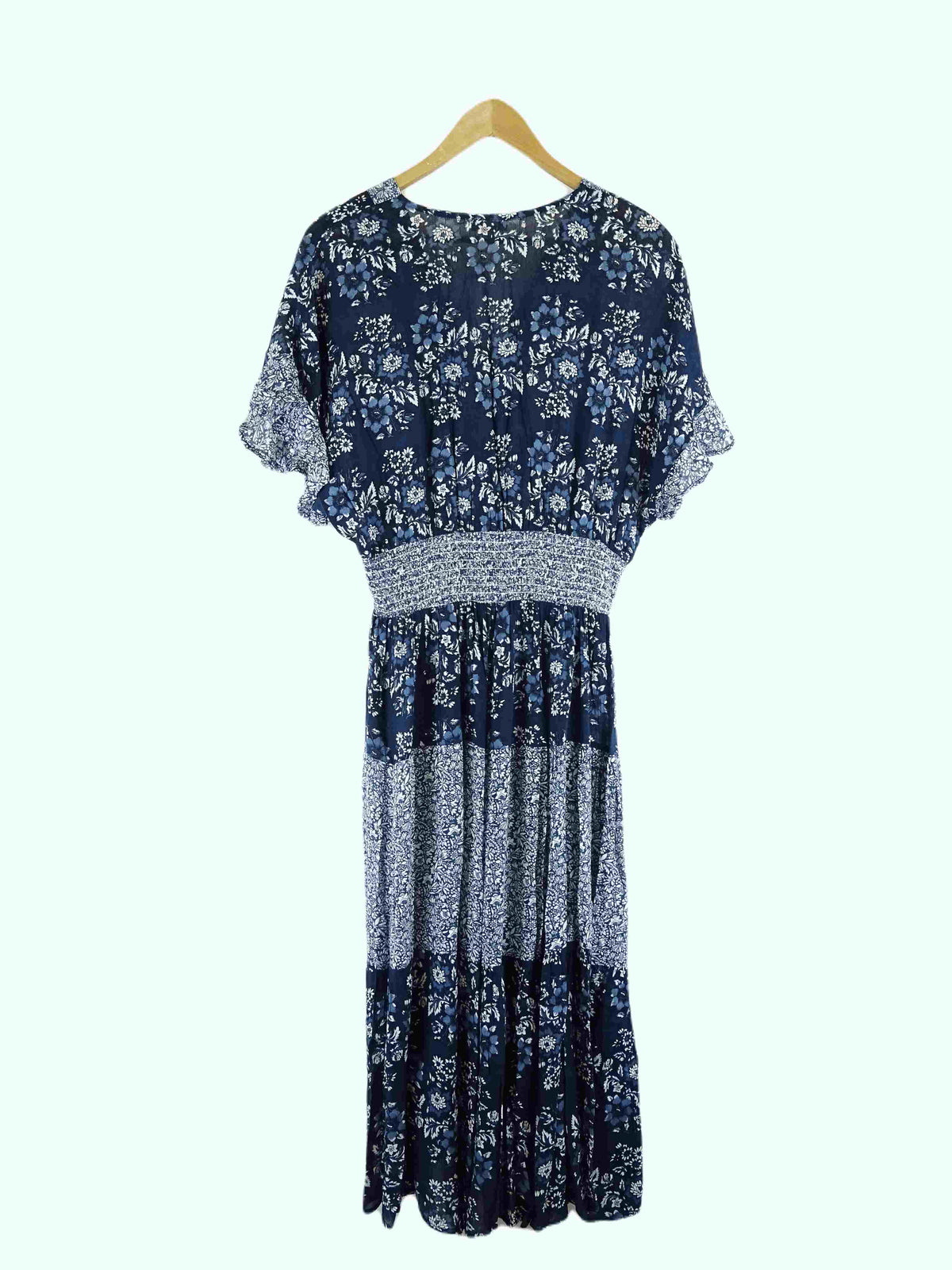 Kings Road Blue Floral Maxi Dress L