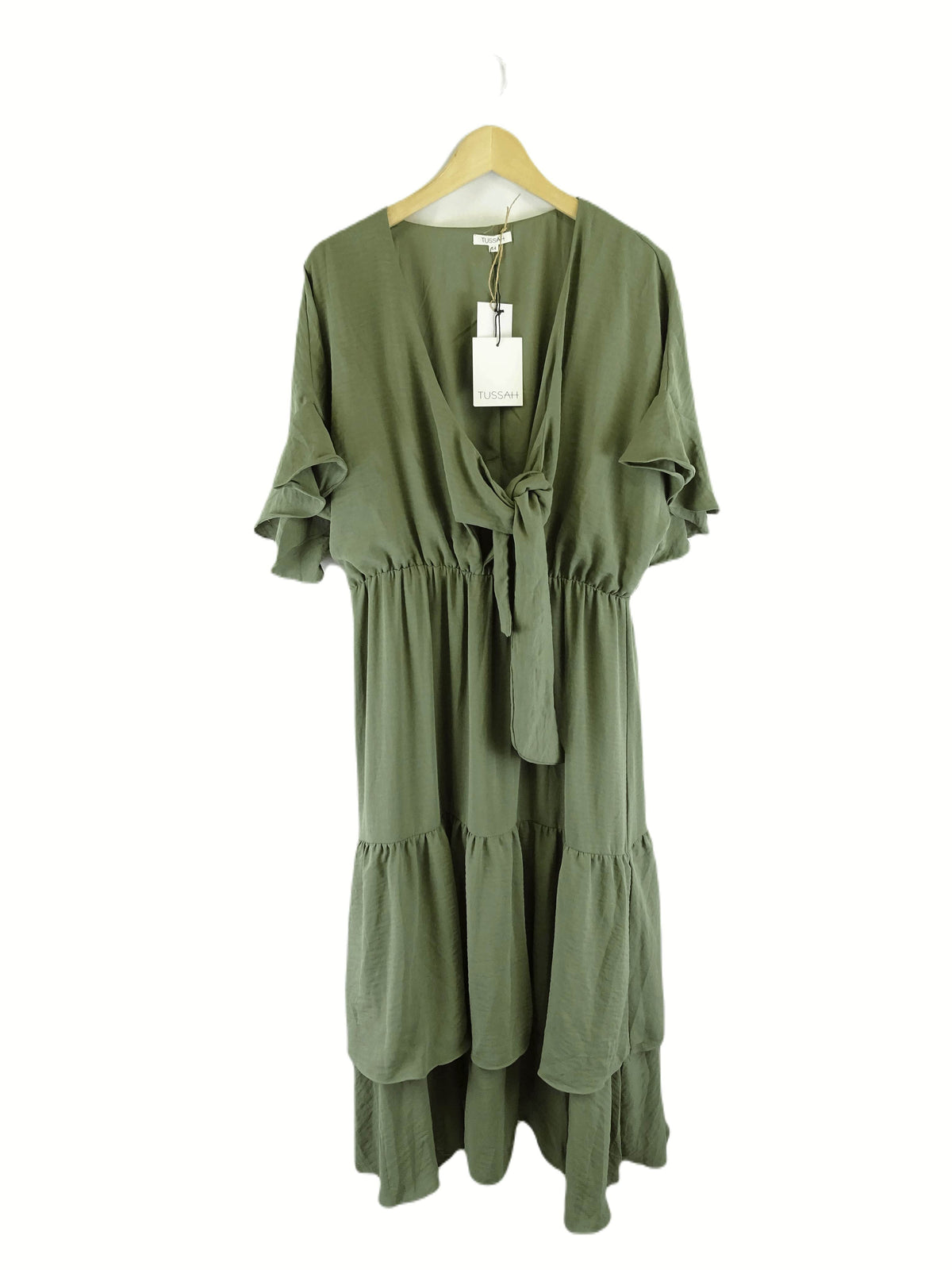 Tussah Olive Green Maxi Dress 14