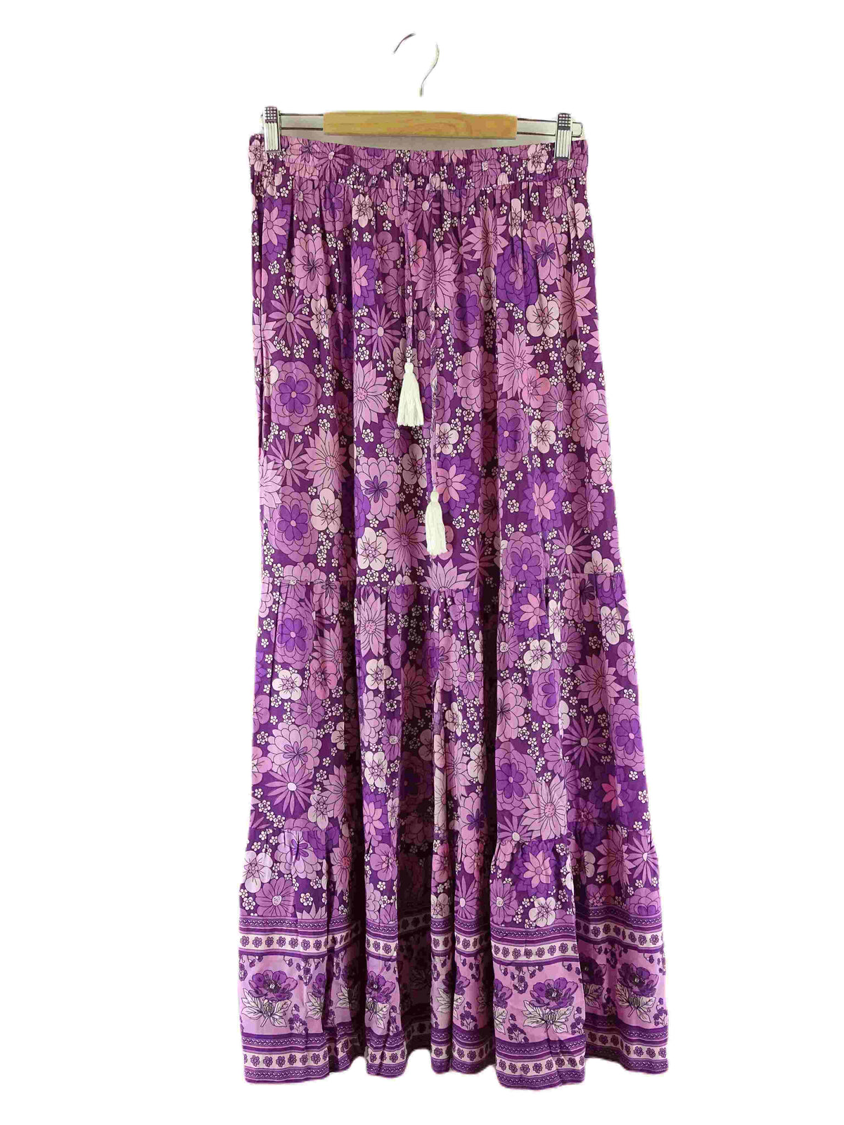 Salty Bright Purple Floral Maxi Skirt 14