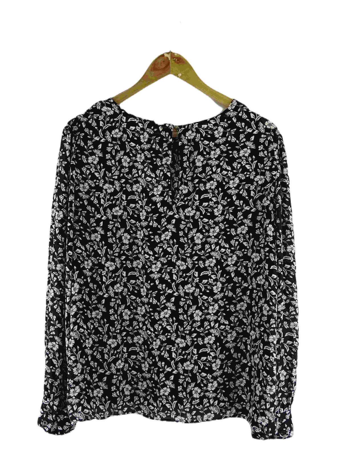 Tokito Black Floral Print Long Sleeve Blouse 16