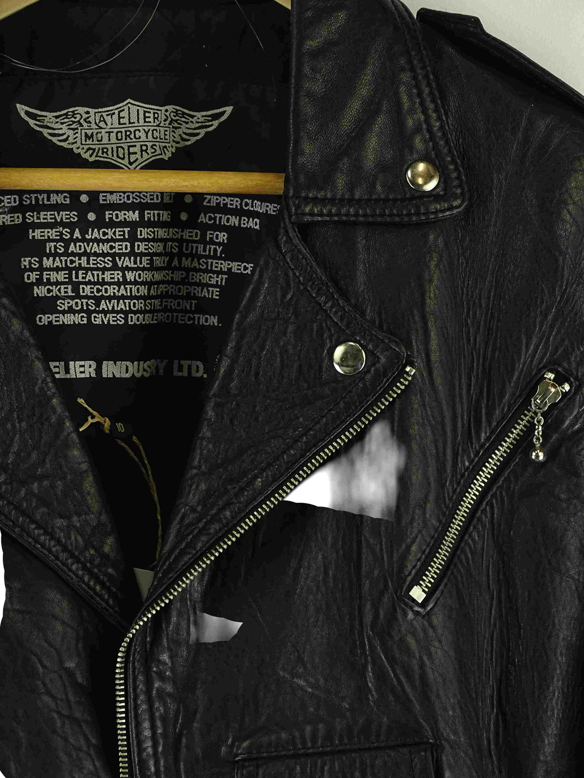Atelier Motorcycle Riders Black Leather Jacket 10