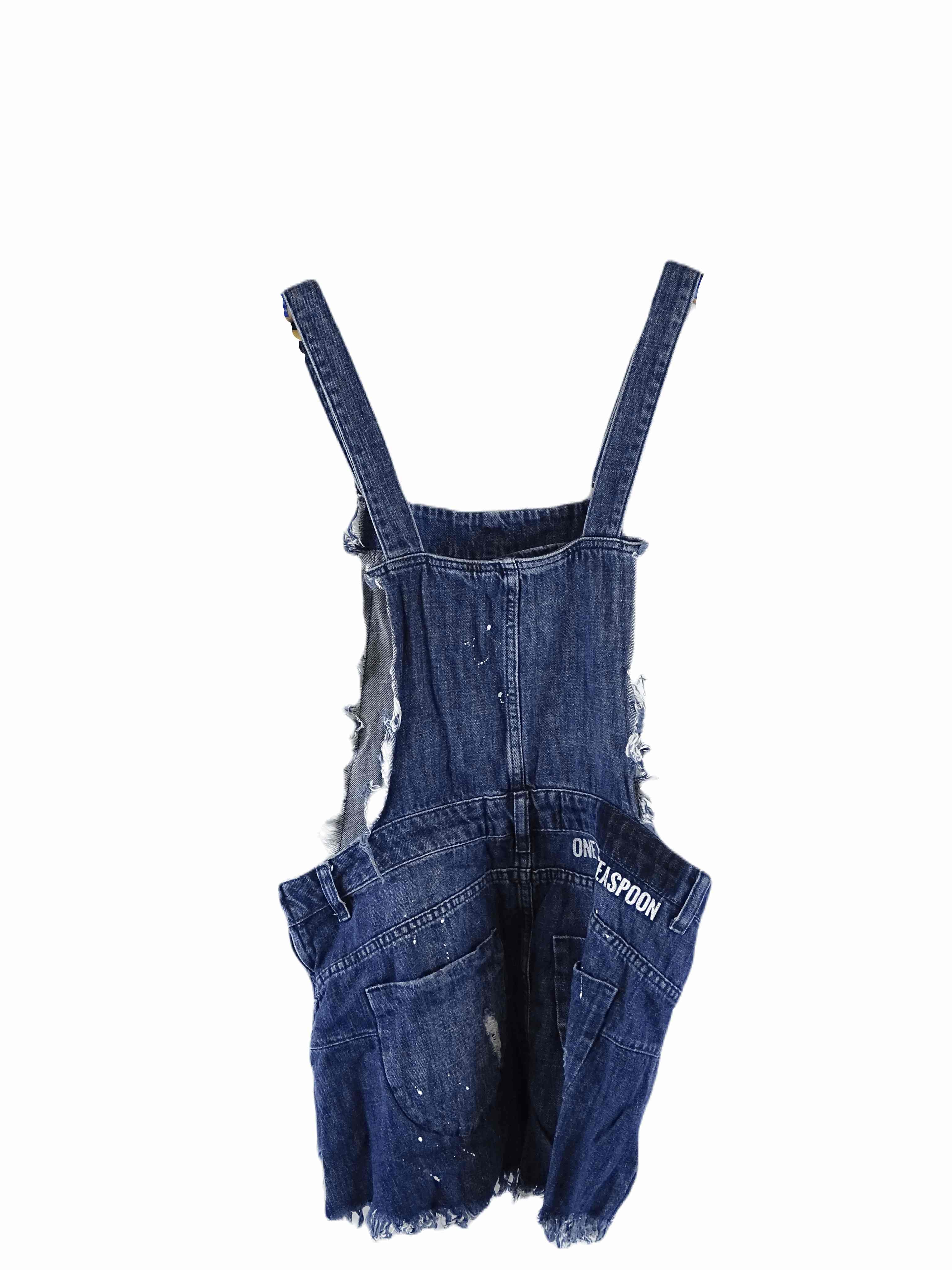 one teaspoon denim dress Pinafore M Ulla Johnson Kasim Gathered blue denim wash with Sequens dress Color:Pink stripe