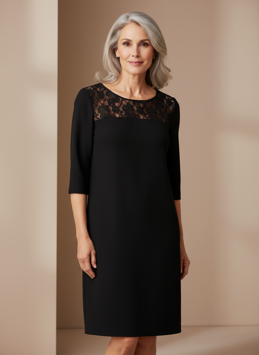 Esprit Black Lace Shift Dress 10