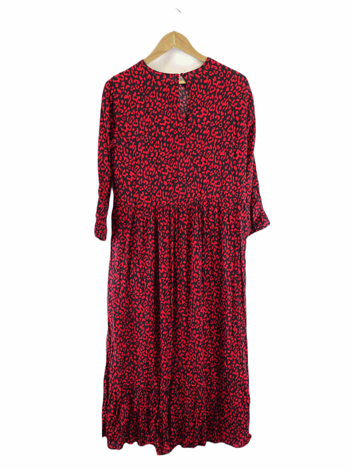 Zara Black and Red Leopard Print Maxi Dress M