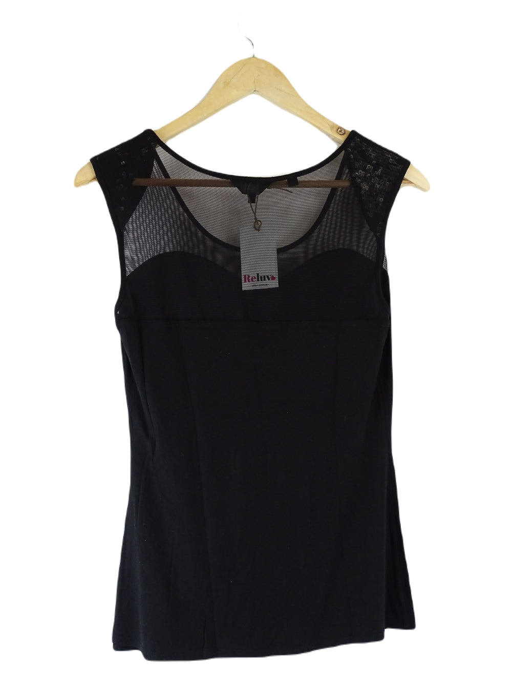 Guess Black Sheer Top M