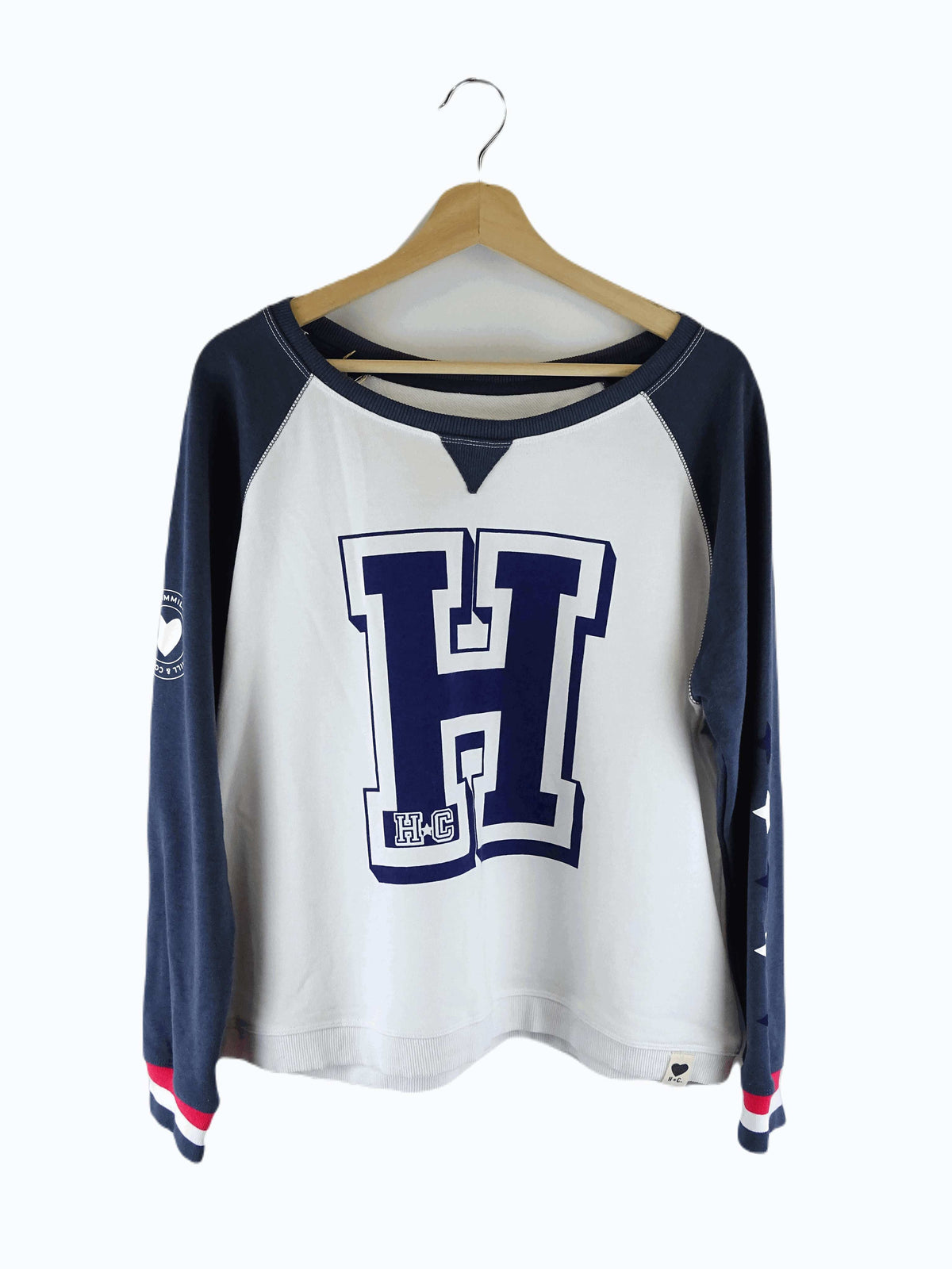 Hammill &amp; Co White and Blue Sweater S