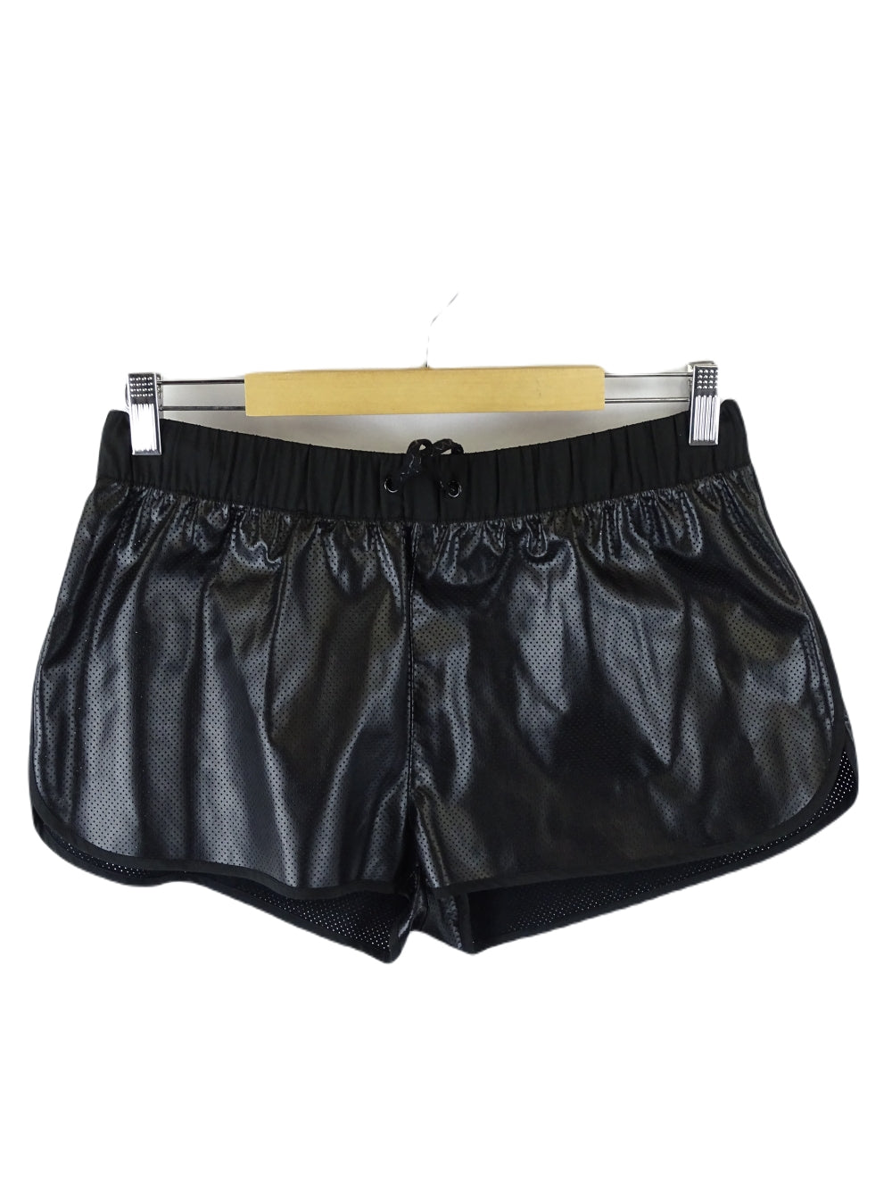 Seafolly Black Faux Leather Shorts S