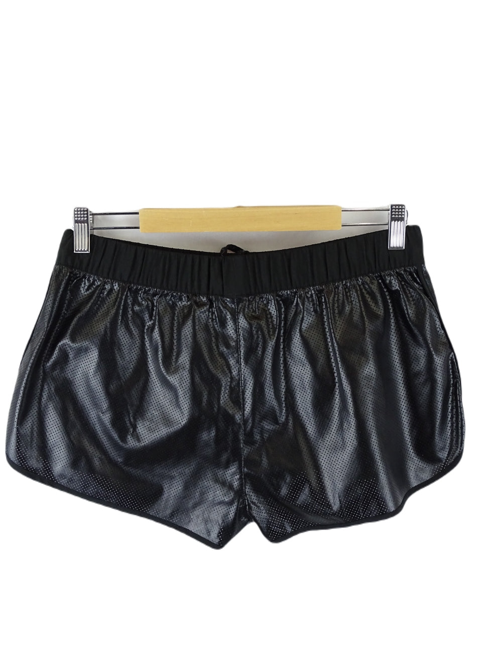 Seafolly Black Faux Leather Shorts S