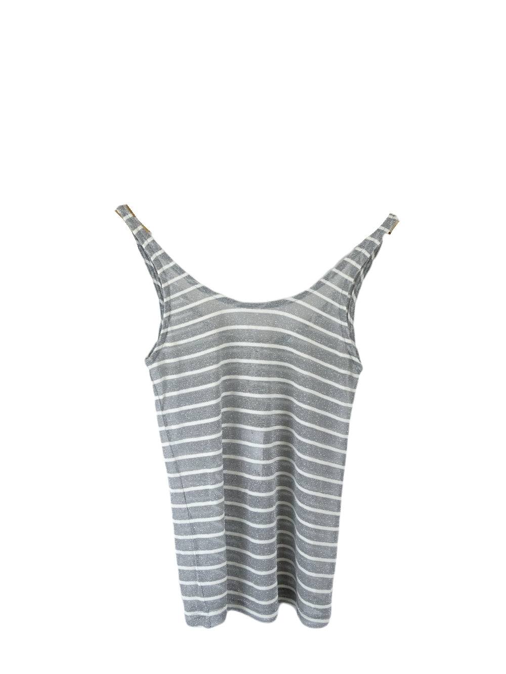 Bec &amp; Bridge Grey and White Stripe Sparkly Singlet 6