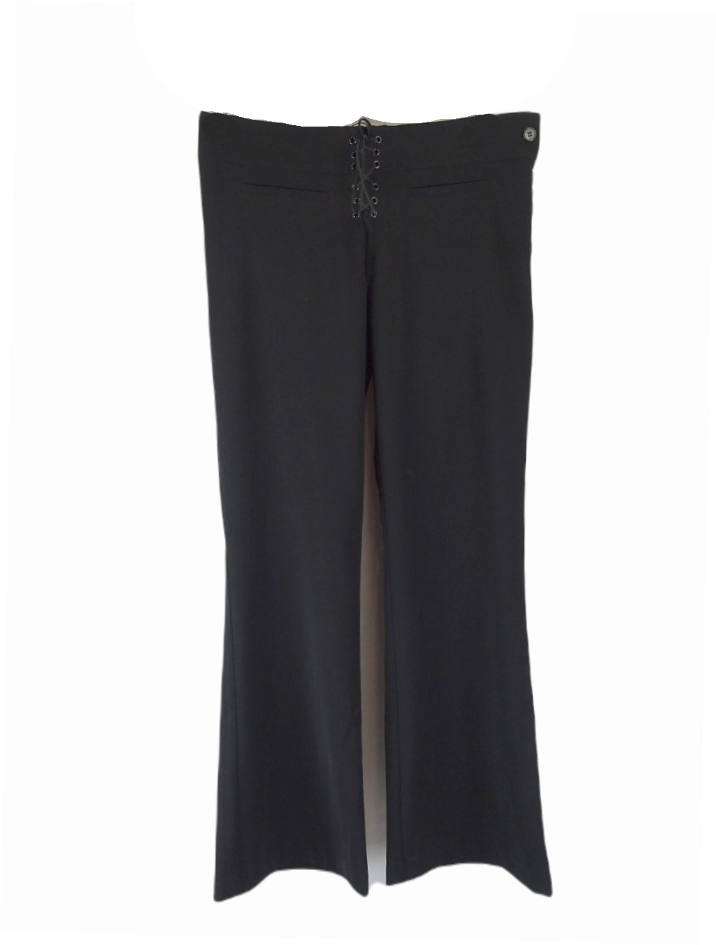 New York Black Tie Up Straight Leg Pants 12