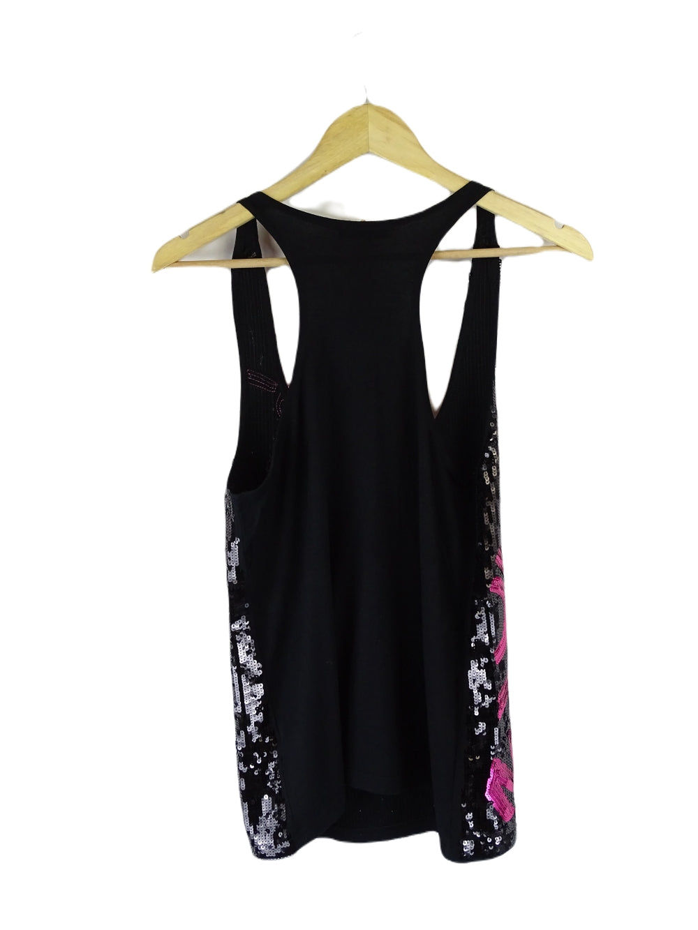 Y London Black And Pink Sequin Singlet 12